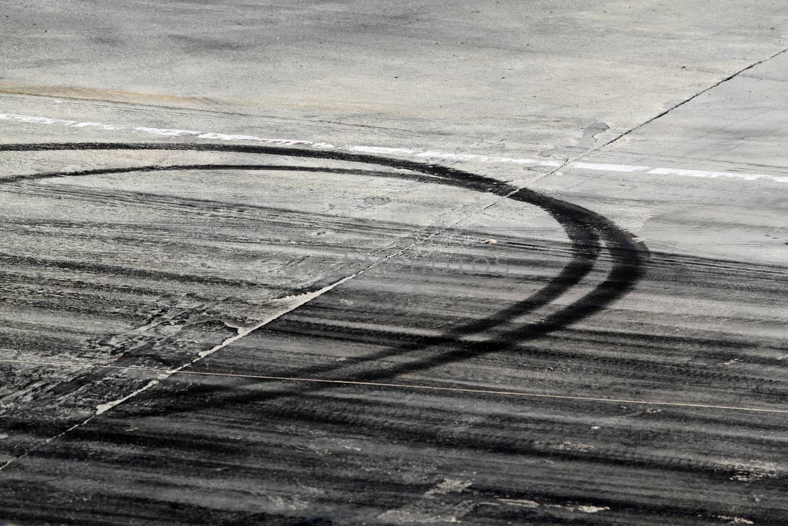 Tire marks on road track by liewluck