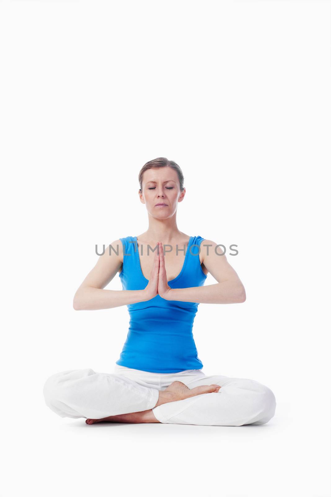 woman exercising yoga by courtyardpix