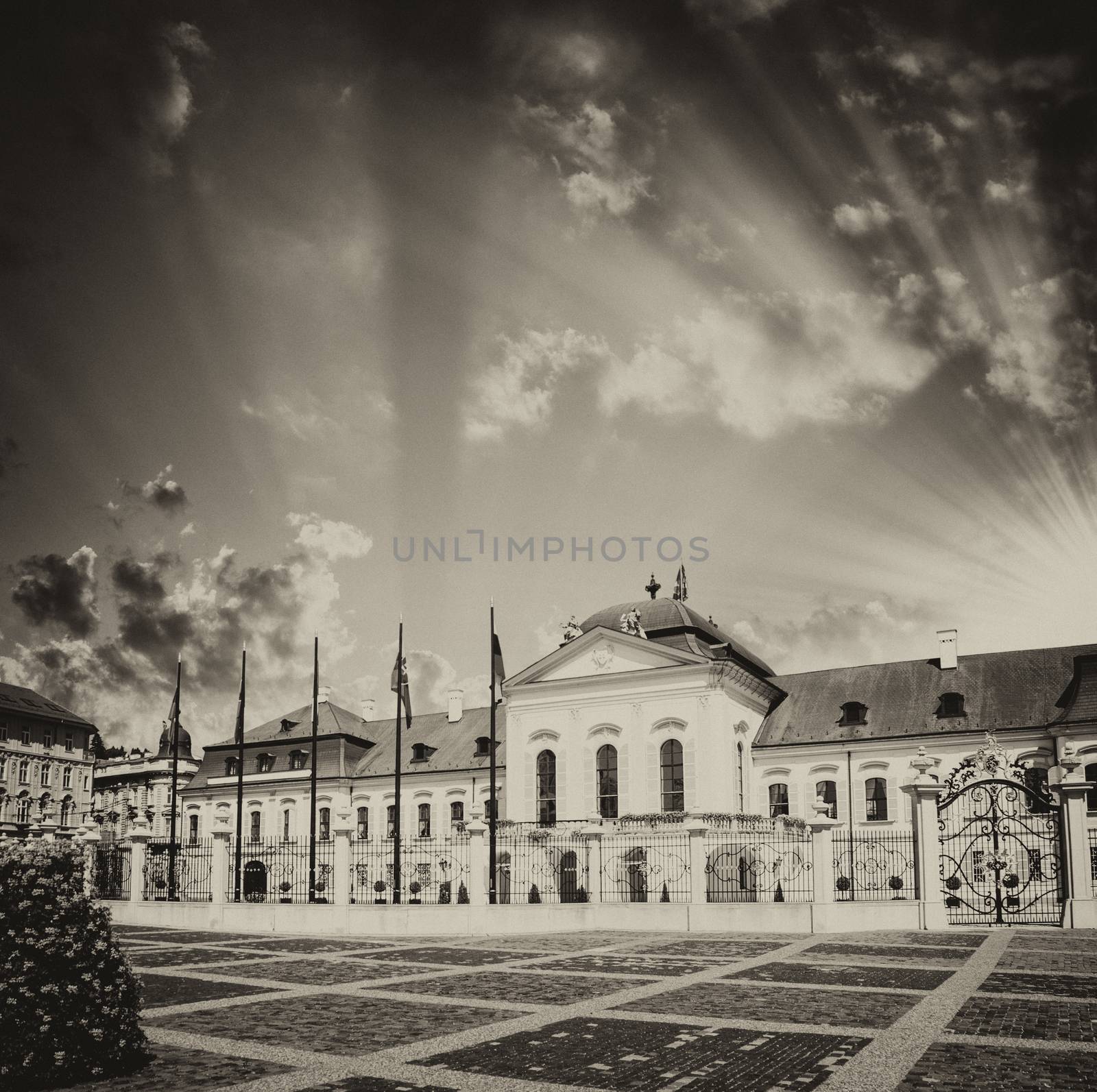 Beautiful ancient building and square of Bratislava, Slovakia by jovannig