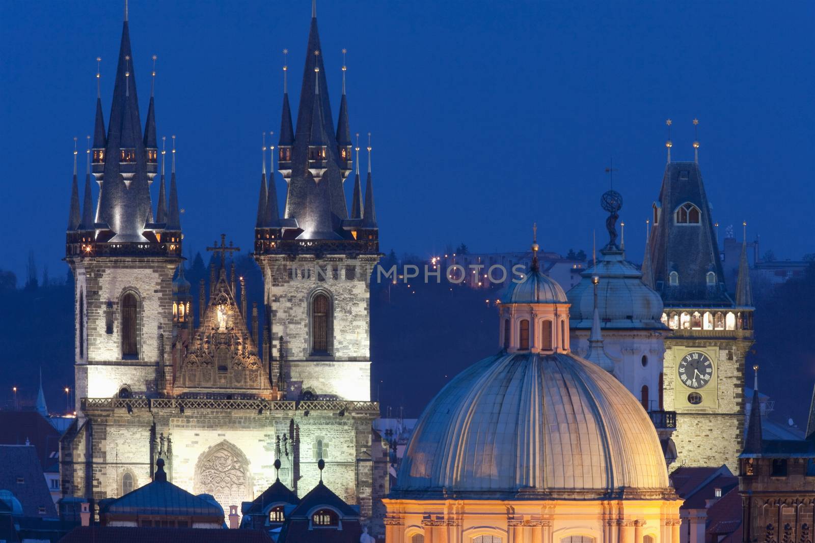 prague - spires of the old town by courtyardpix