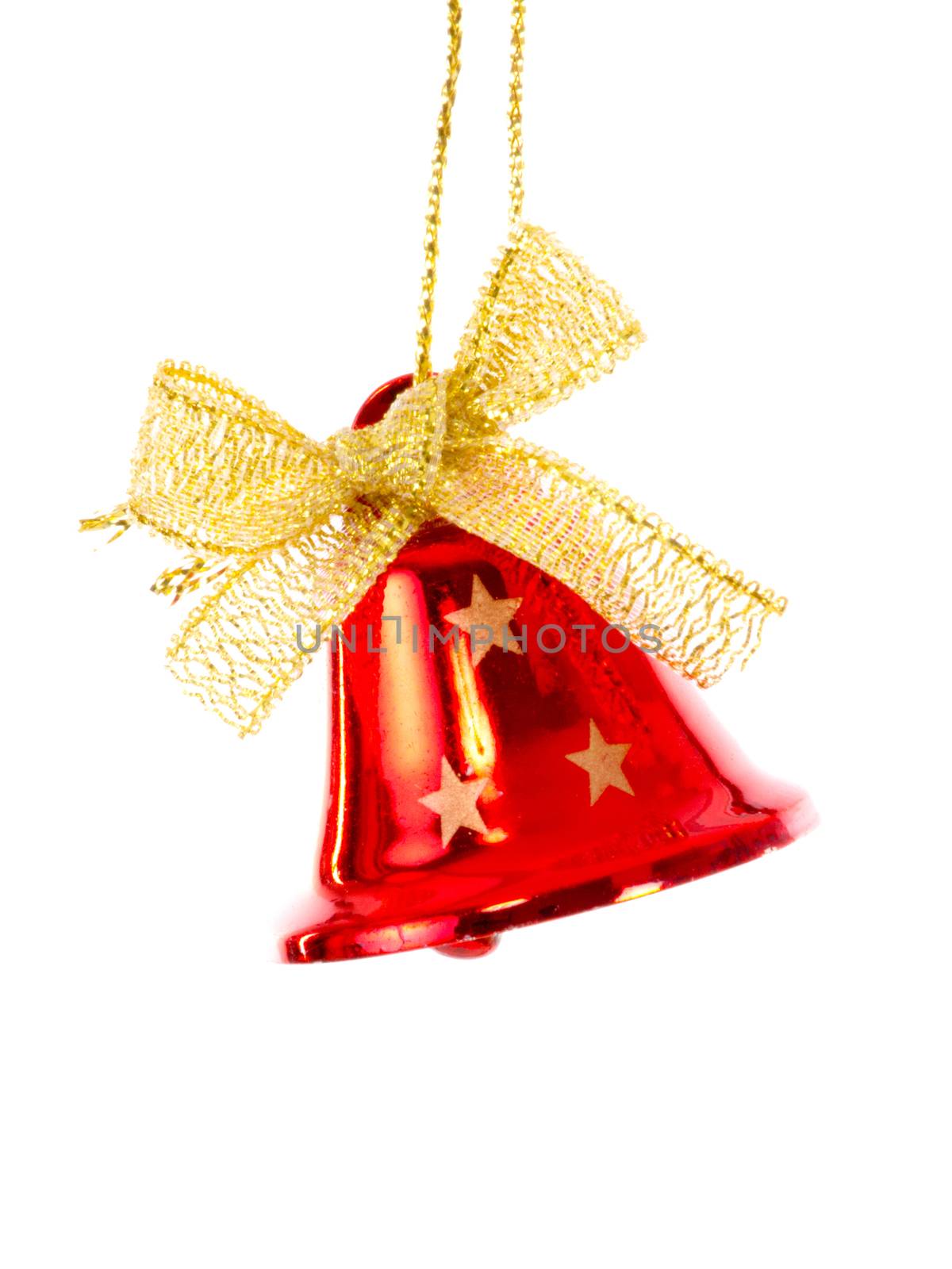Red christmas bell brightened