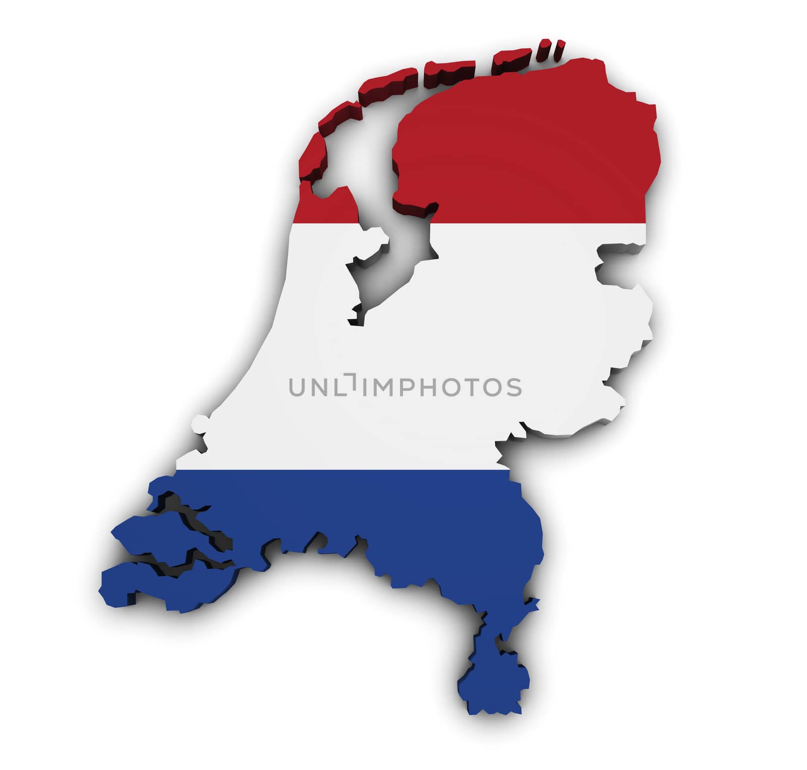 Map Of Netherlands 3d Shape by nirodesign