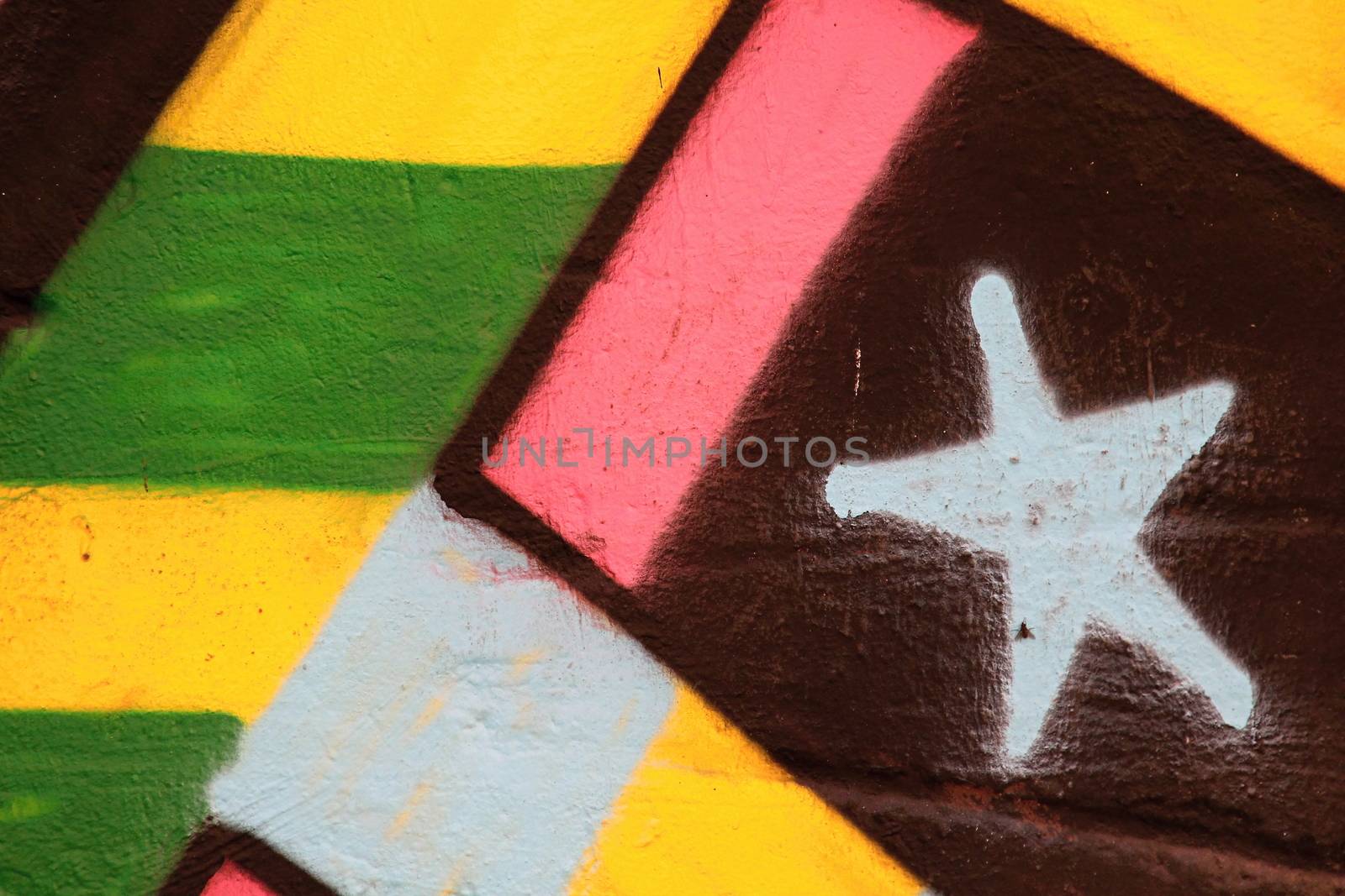 Colourful Graffiti Star on the Wall by Dermot68