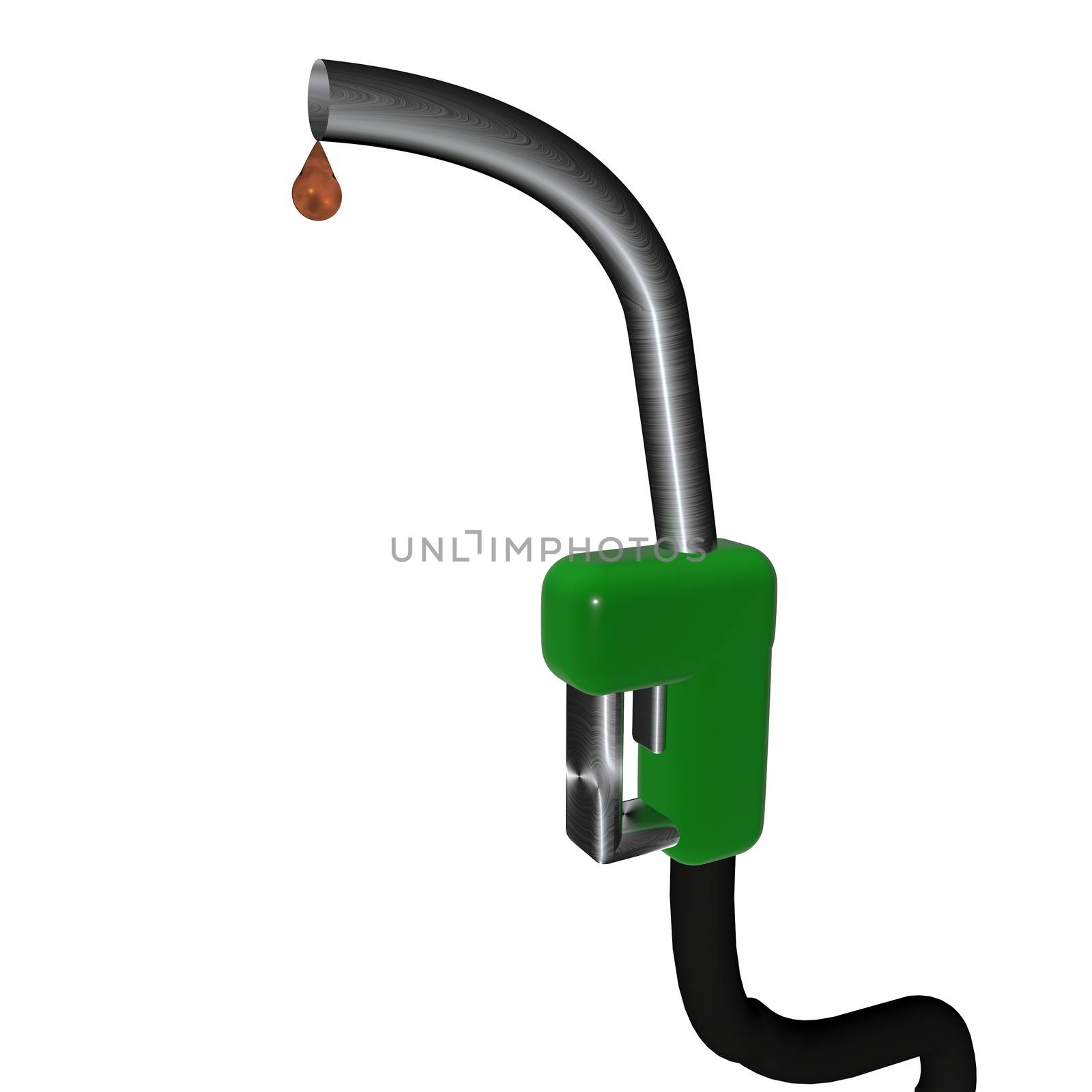 Petrol pump isolated over white, 3d render