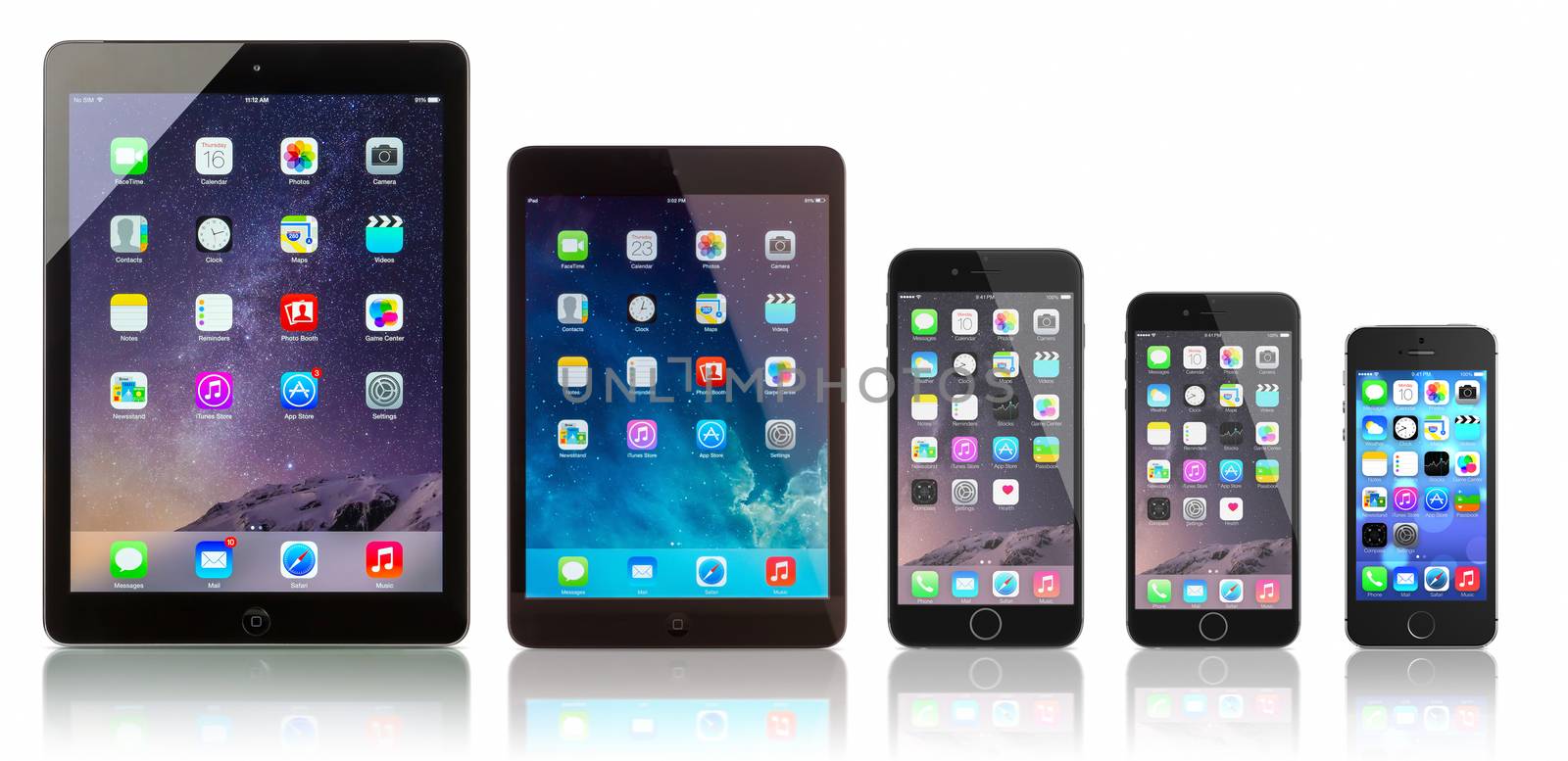 iPad Air, iPad Mini, iPhone 6 Plus, iPhone 6 and iPhone 5s by manaemedia