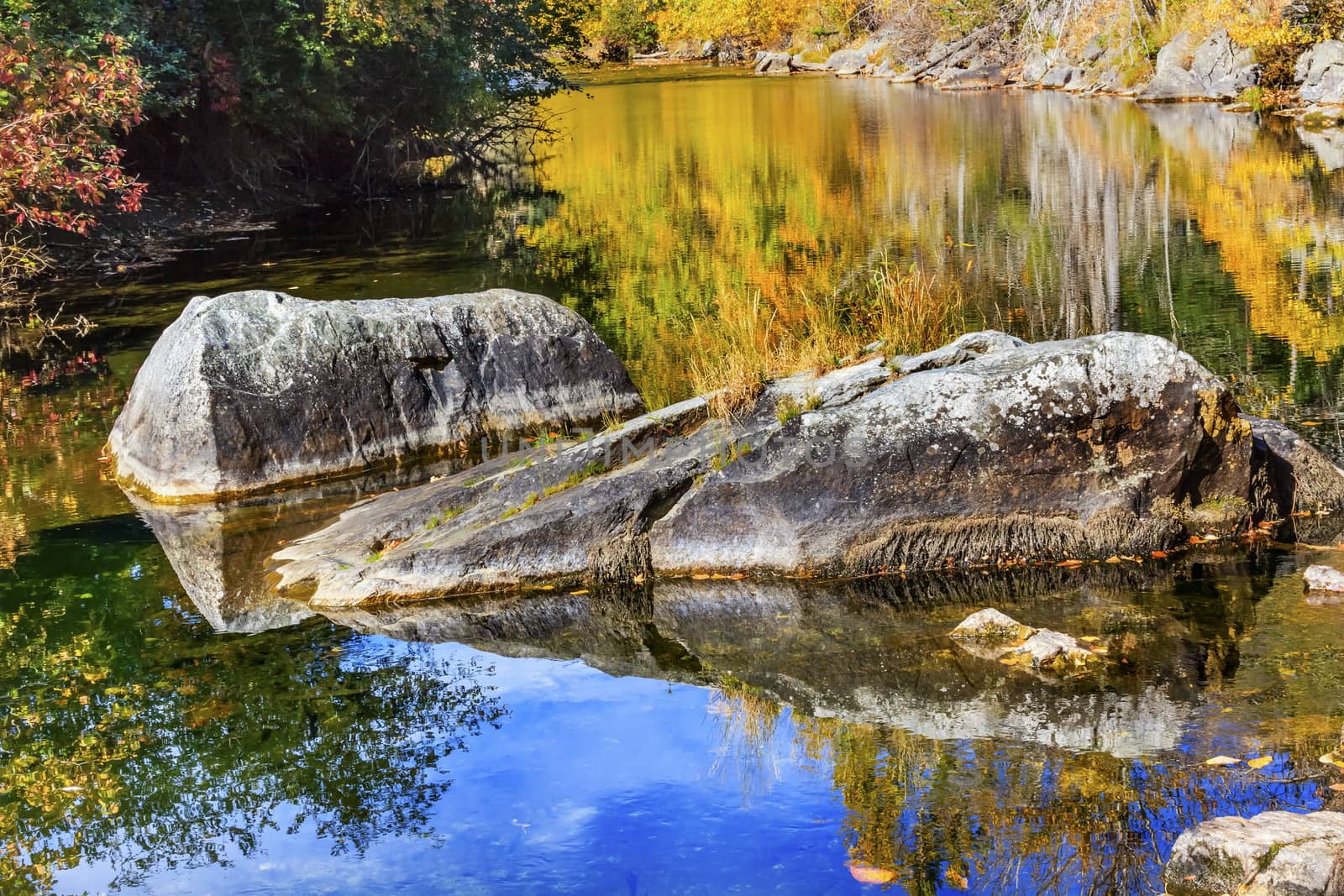 Fall Colors Reflection Wenatchee River Reflections Stevens Pass Leavenworth Washington