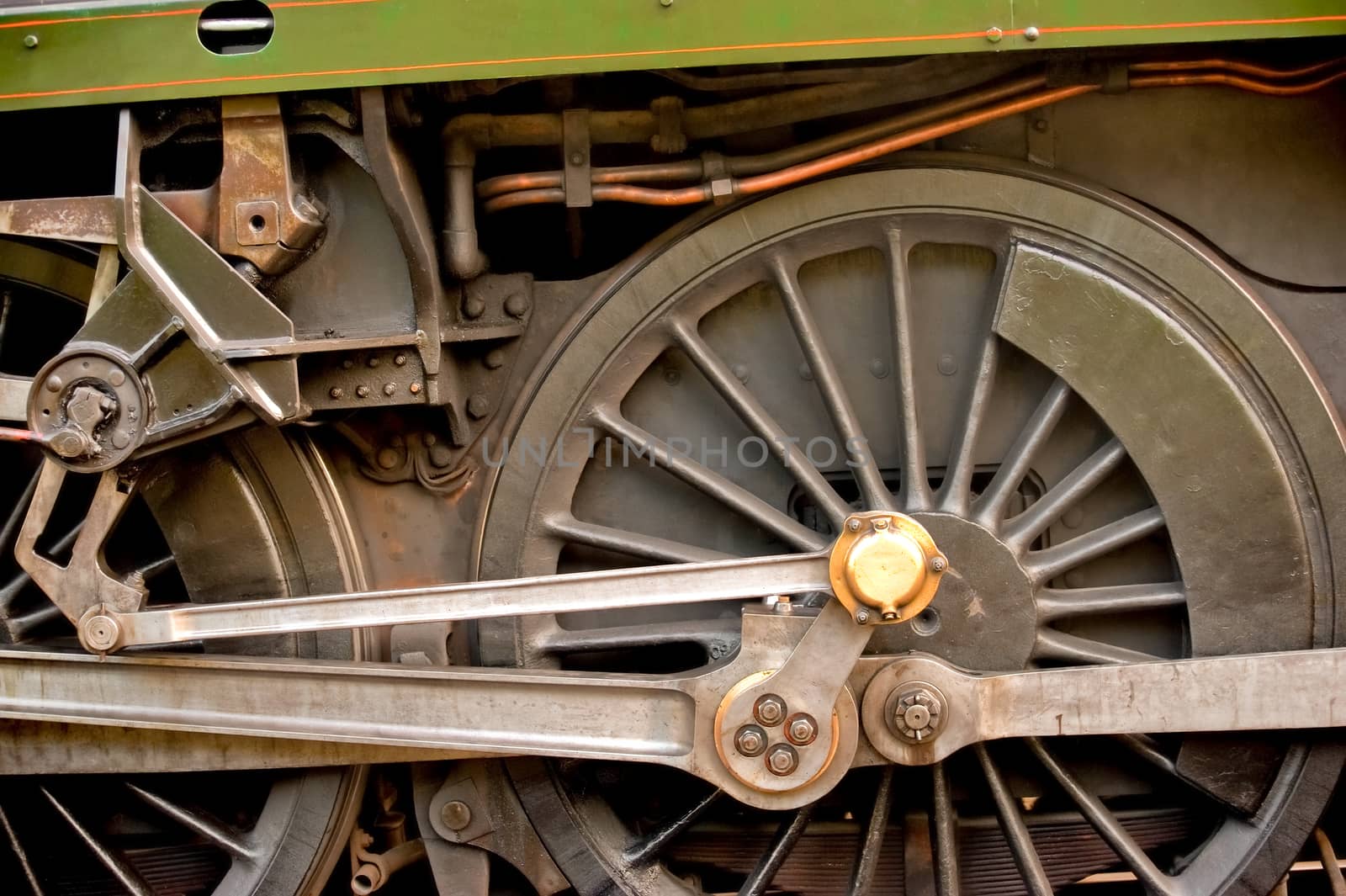 wheel detail of a vintage steam locomotive