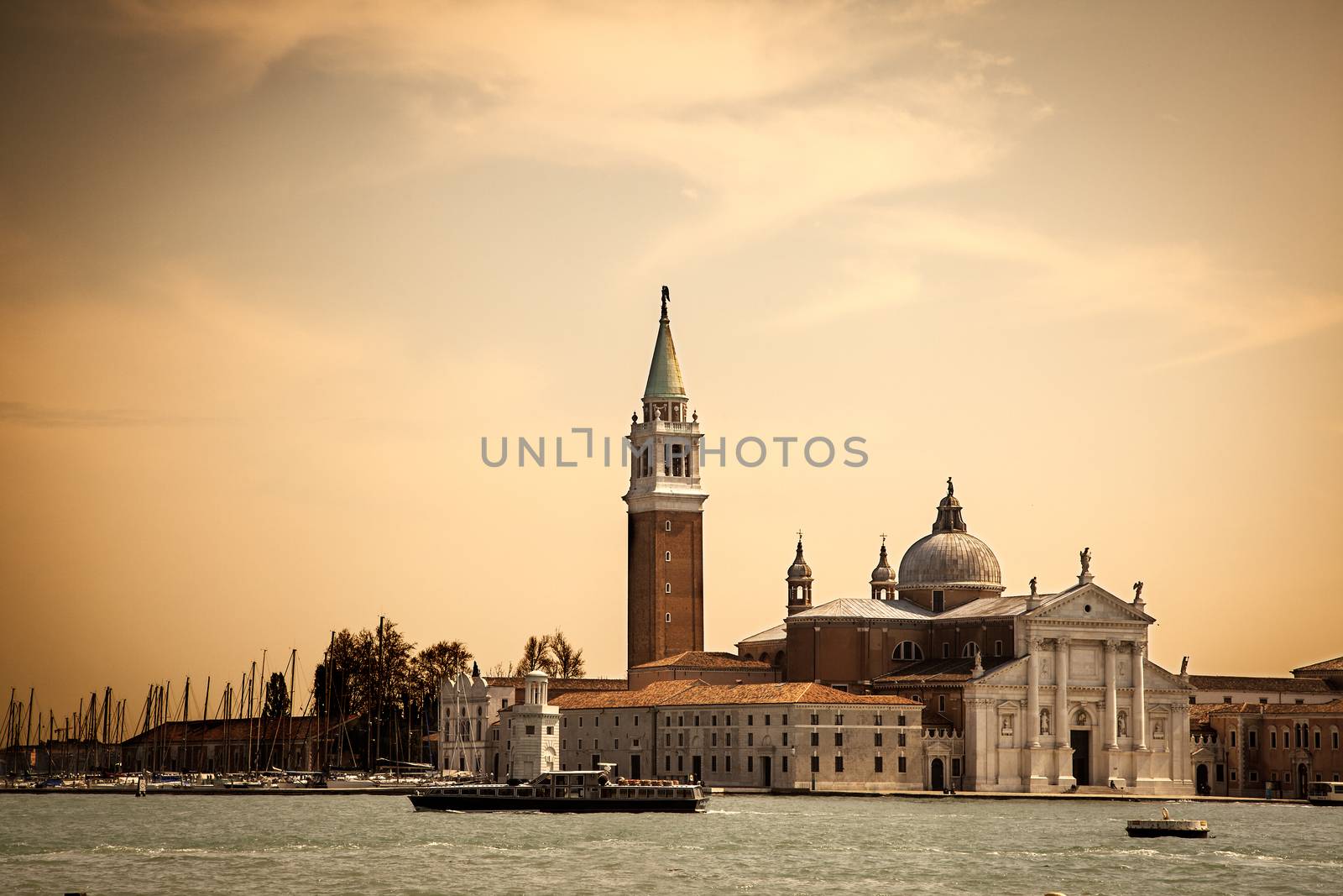 Chiesa di San Giorgio Maggiore and bell tower on the island in Venice, Italy