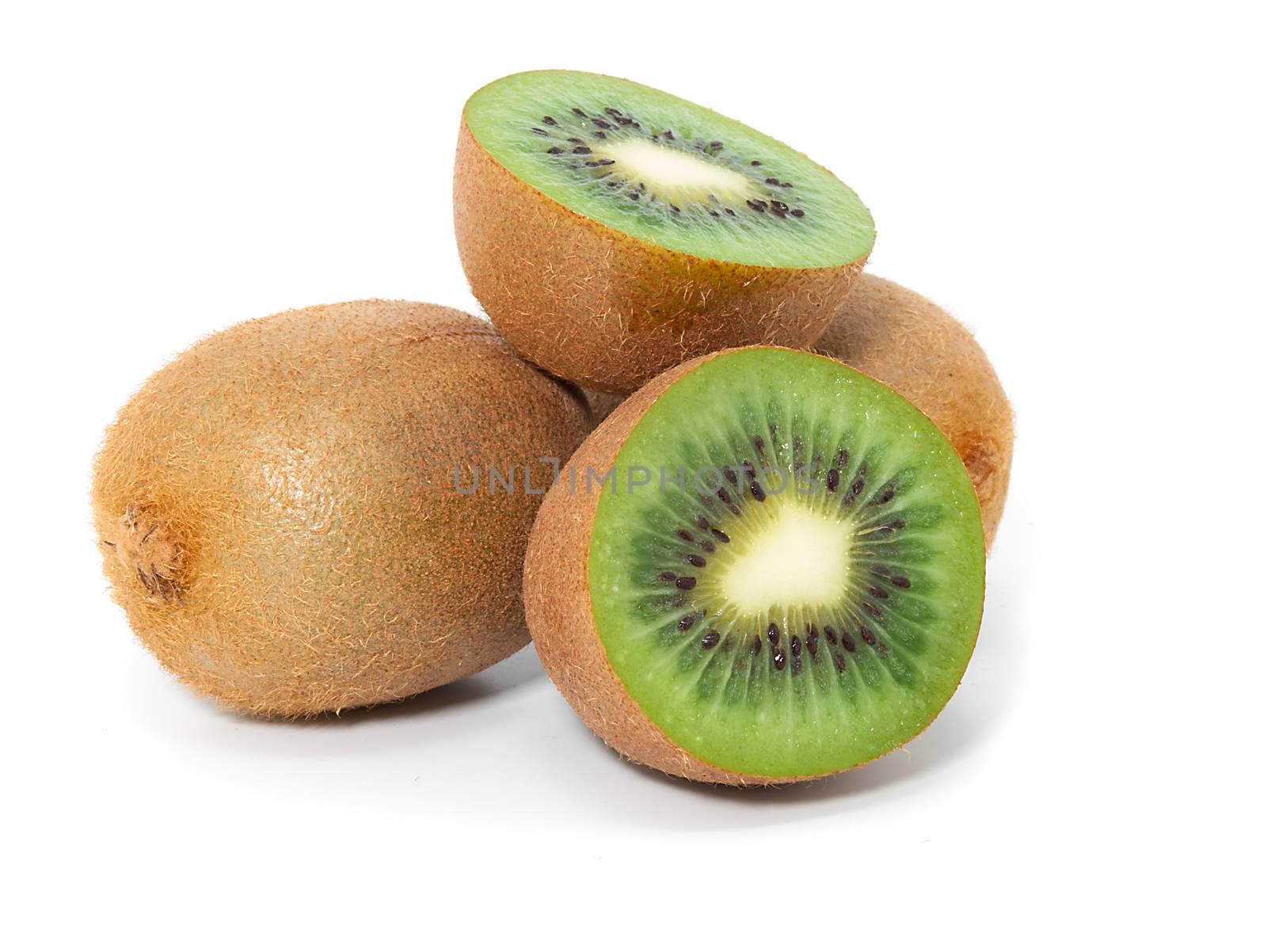 Kiwi fruit isolated on white background,