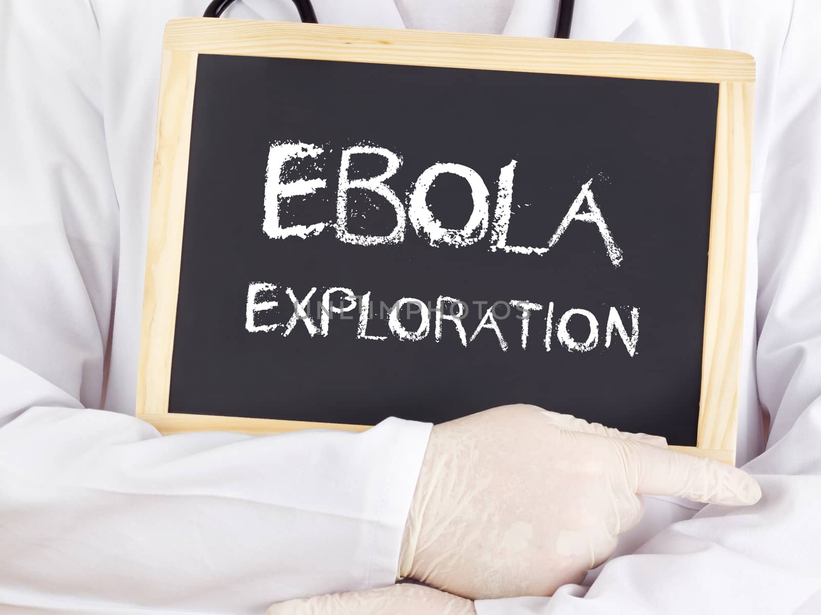 Doctor shows information: Ebola exploration