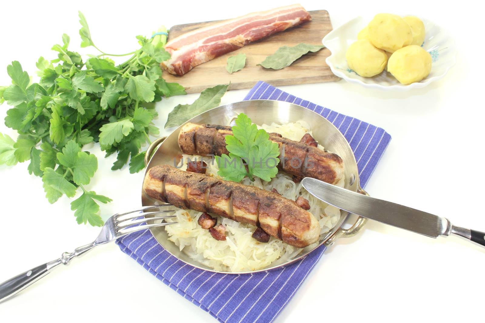 Brawurst with Sauerkraut and parsley by discovery
