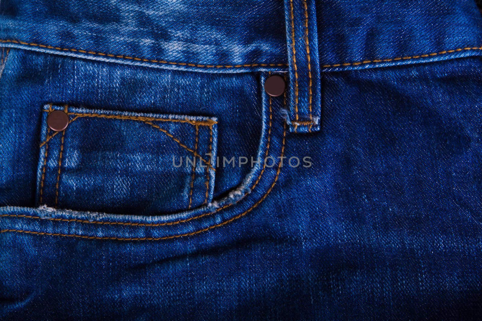 Jeans pocket in close up by grigorenko