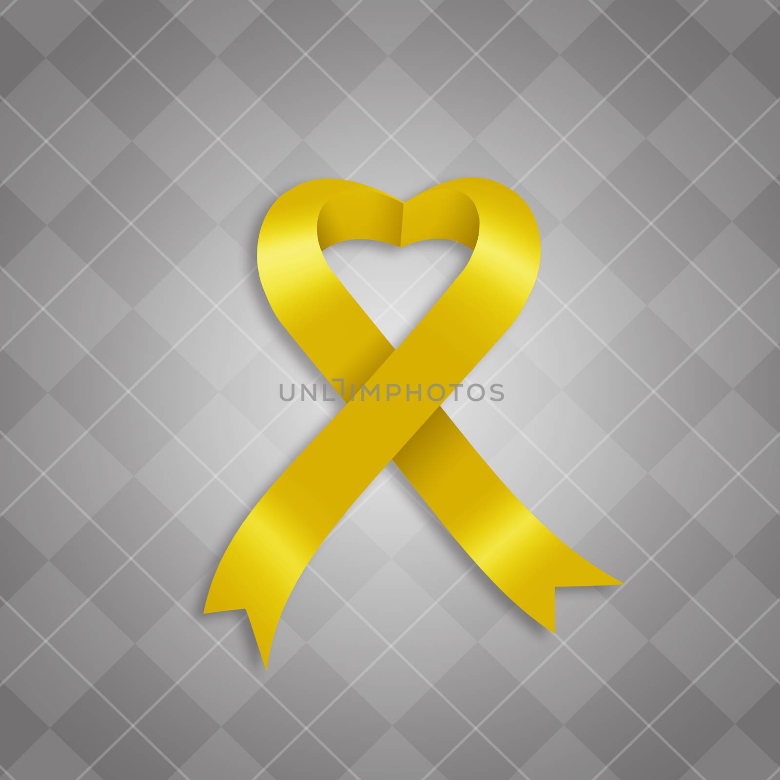 illustration of Awareness yellow ribbon