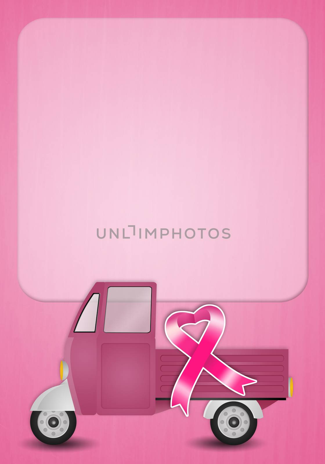 Truck with awareness pink ribbon by sognolucido