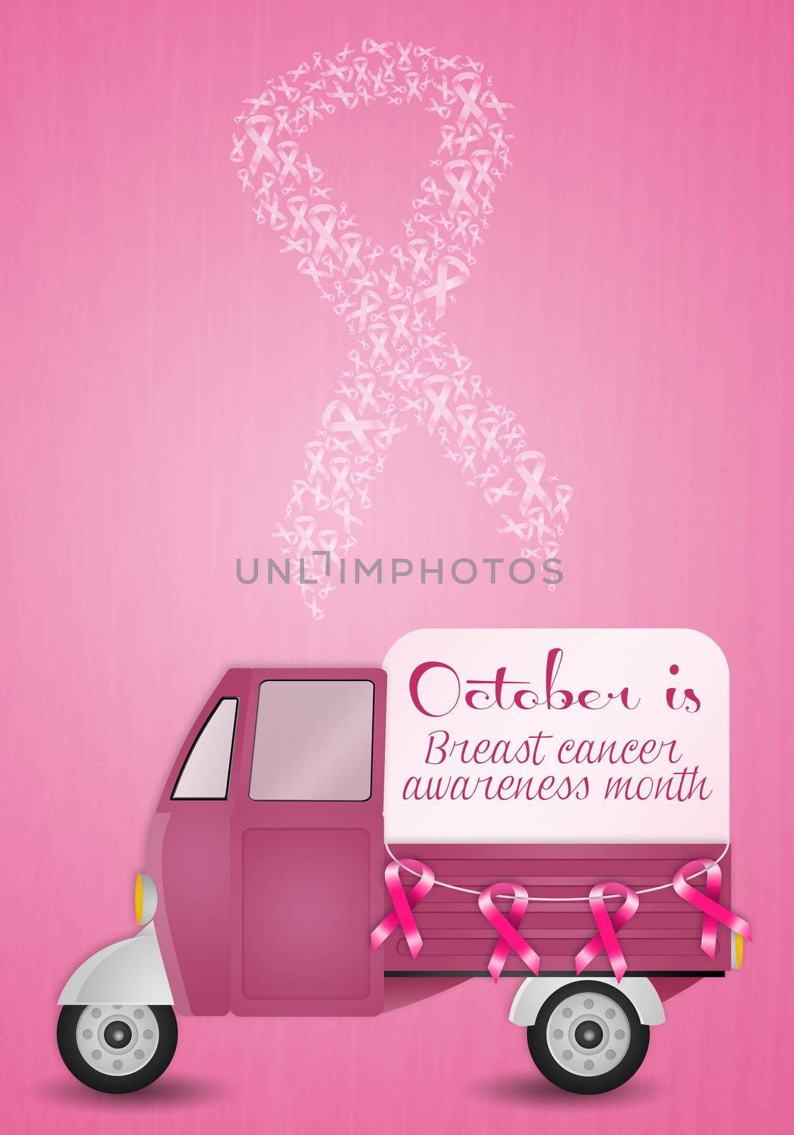 illustration of Van for breast cancer prevention