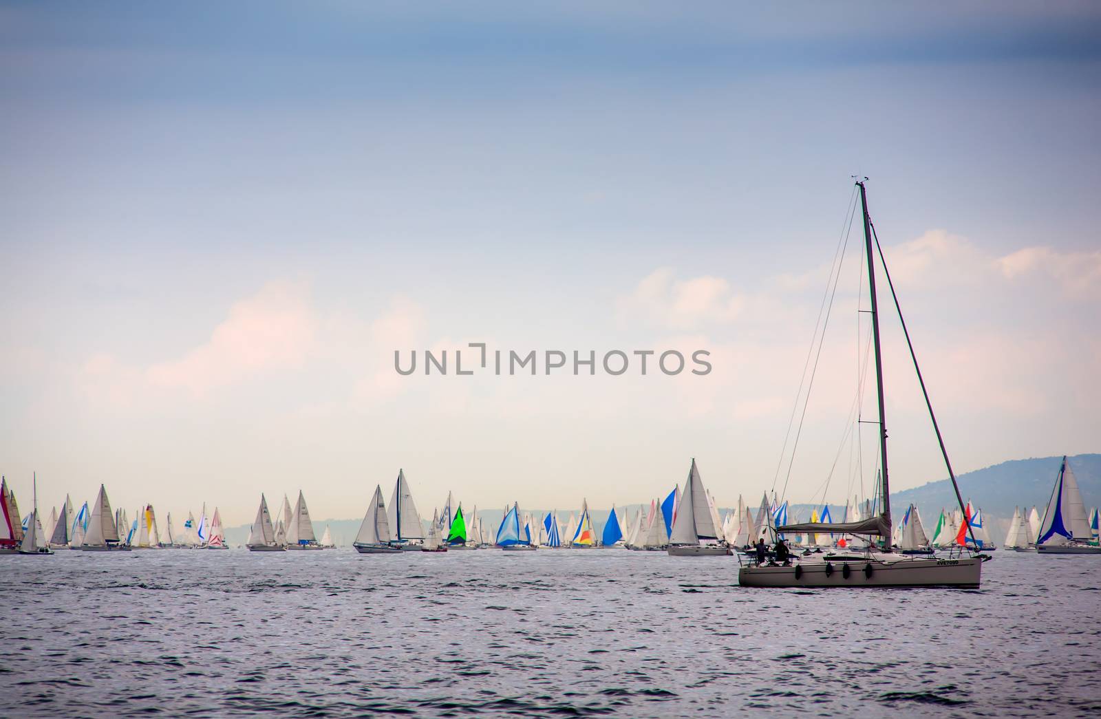 View of the 46 Barcolana regatta in Trieste sea