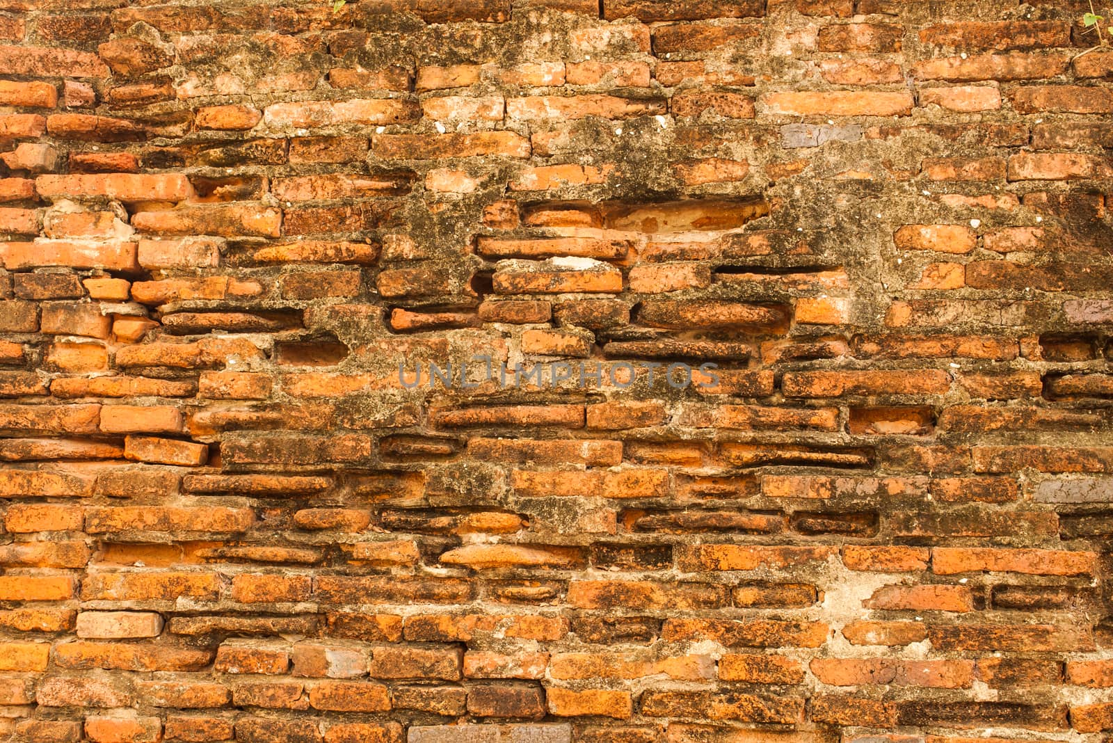 orange brick wall vintage background