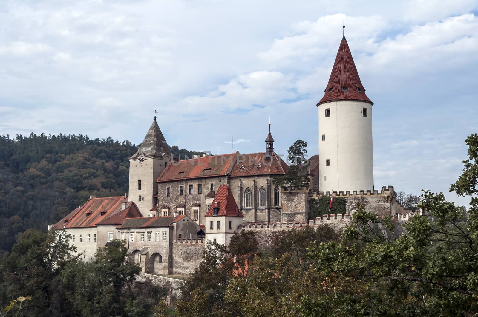 Medieval Krivolat Castle in Central Bohemia, Czech Republic.