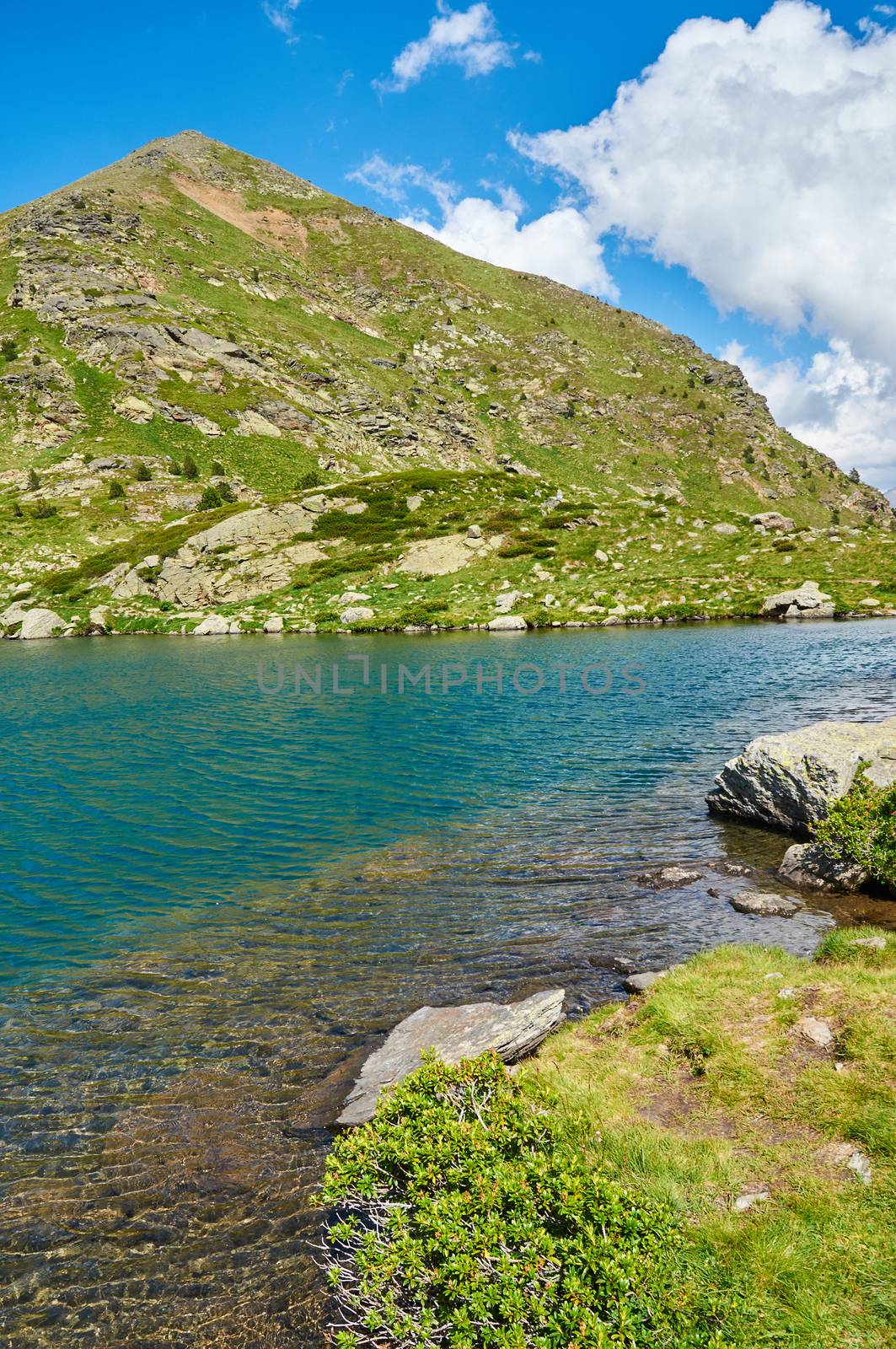 Tristaina high mountain lakes in Pyrenees. Andorra.