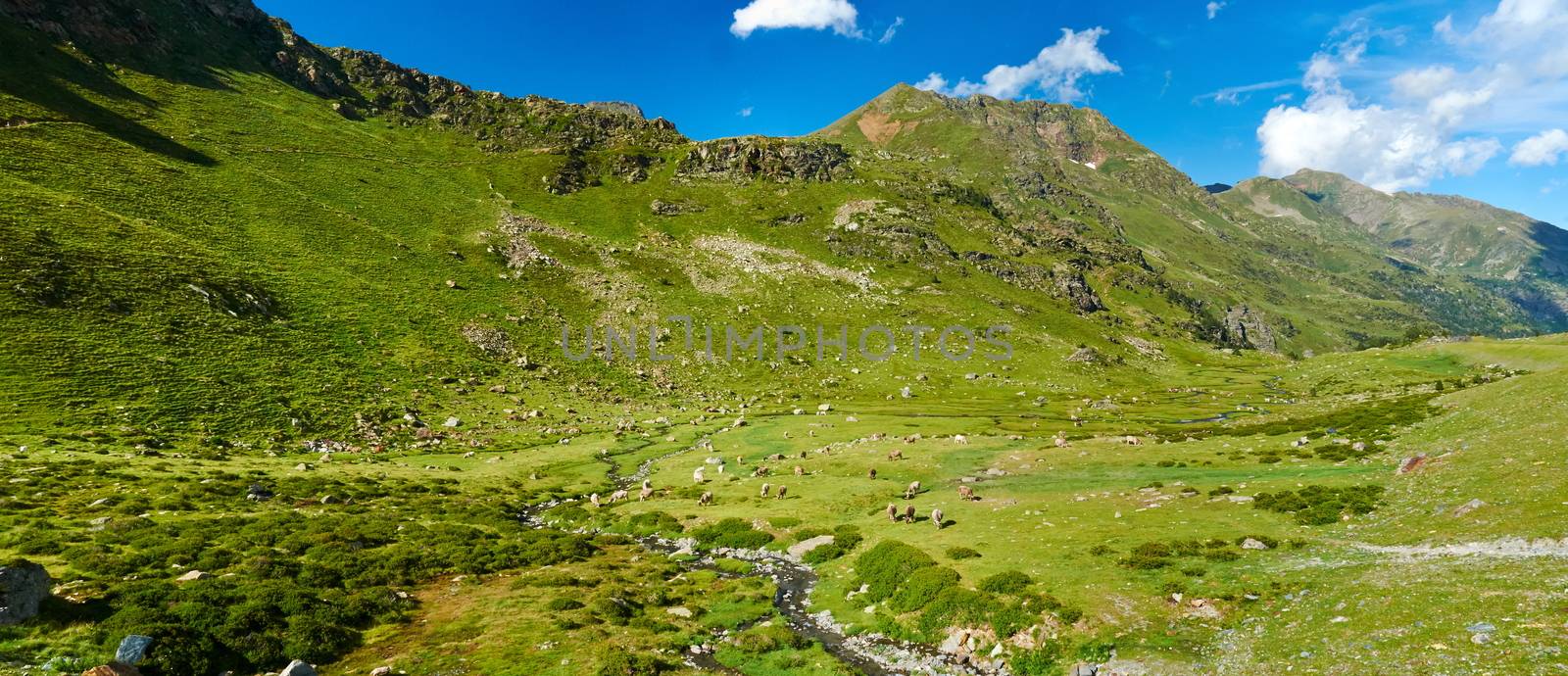 Landscape in Pyrenees in Arcalis, Andorra