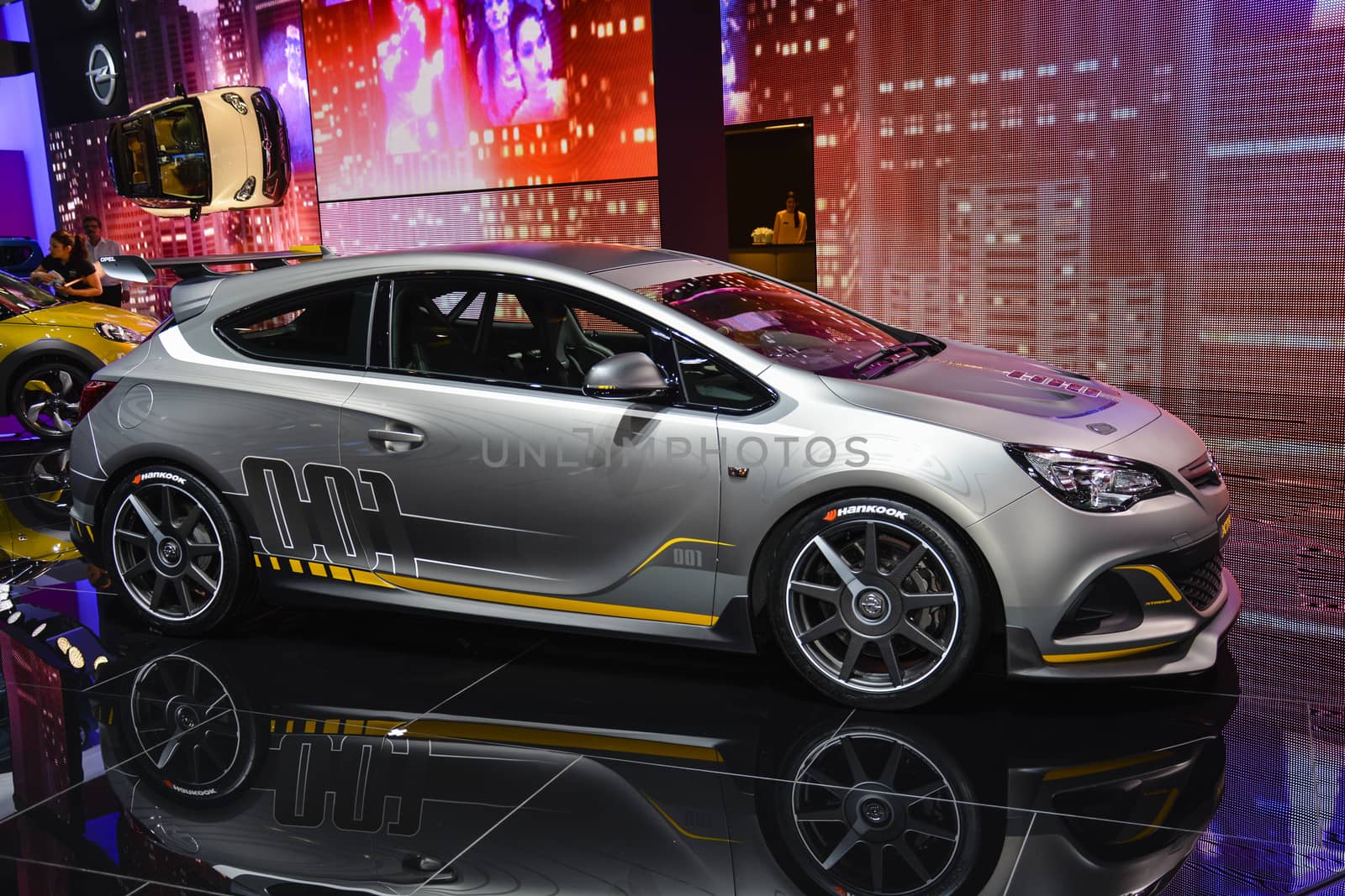 GENEVA, SWITZERLAND - MARCH 4: Opel Astra OPC Extreme on display during the Geneva Motor Show, Geneva, Switzerland, March 4, 2014. 