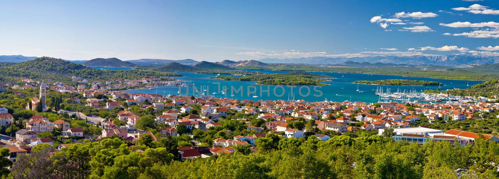 Amazing islands of Croatia archipelago panoramic view, Murter, Dalmatia