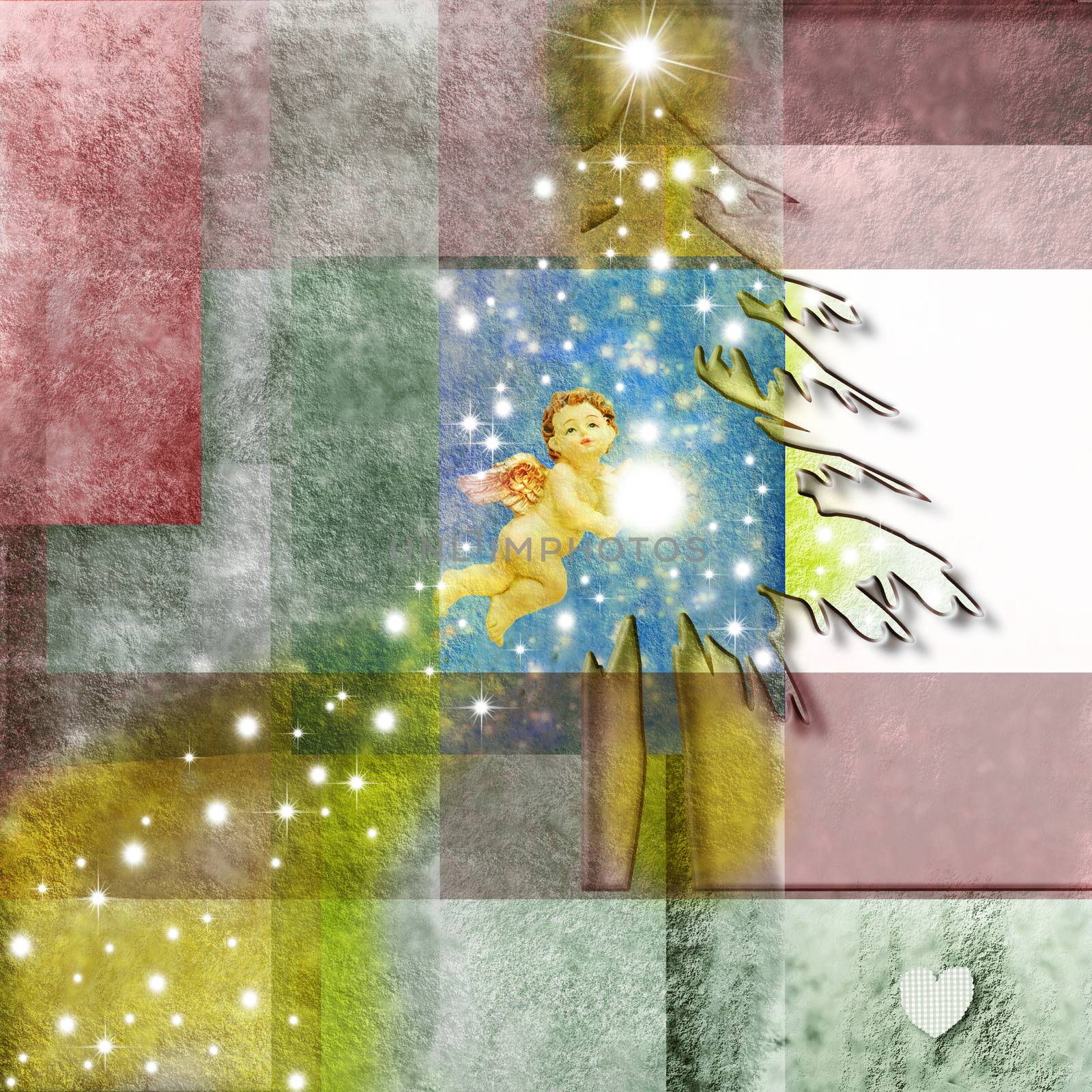  Christmas tree and angel by Carche