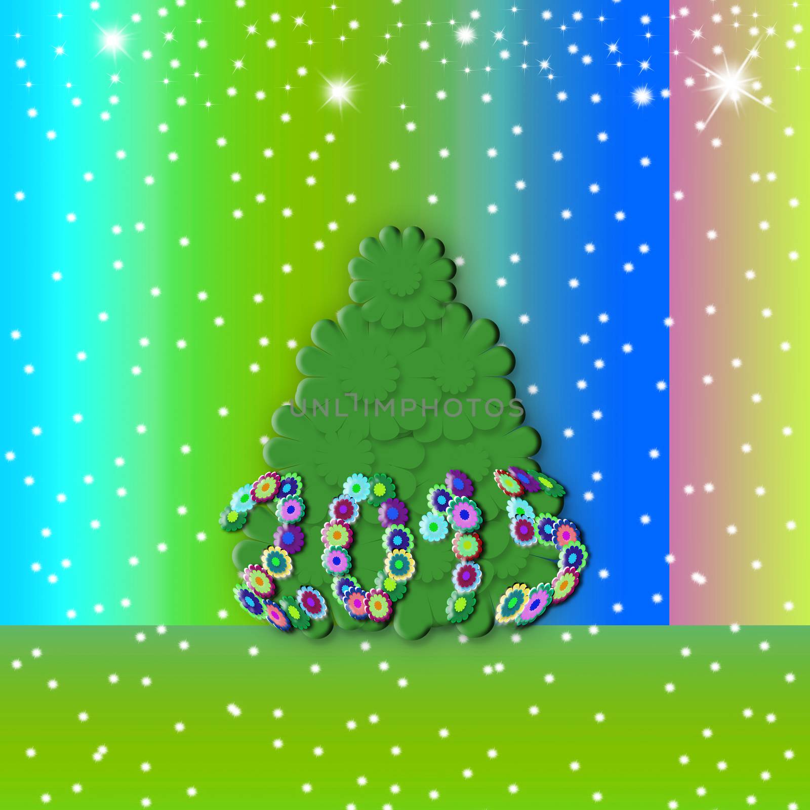 Christmas tree. New year background 2015