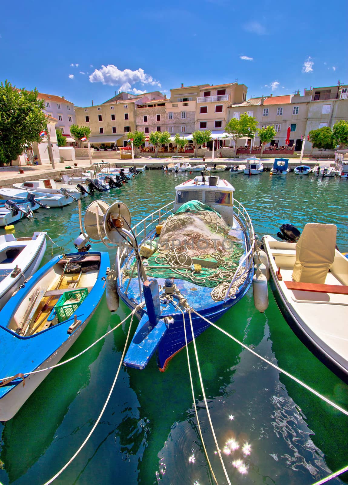 Island of Pag idyllic harbor, Dalmatia, Croatia