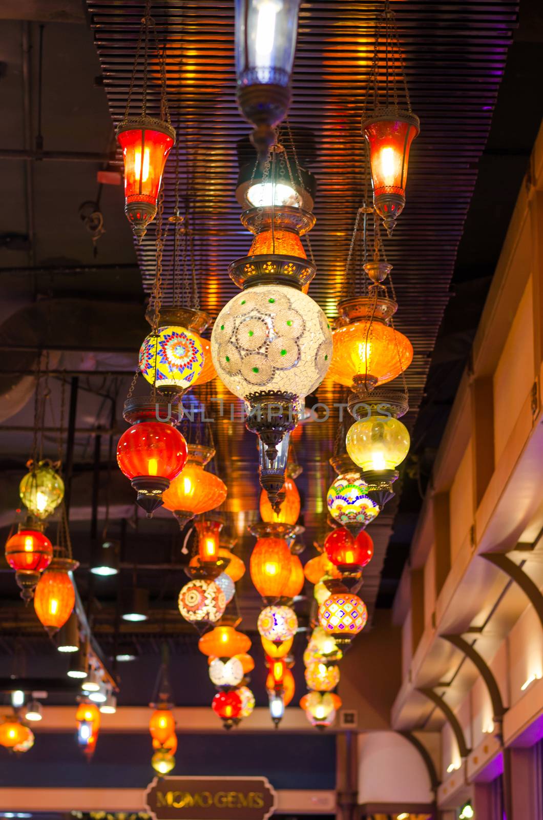 Colourful mosaic lanterns  by siraanamwong