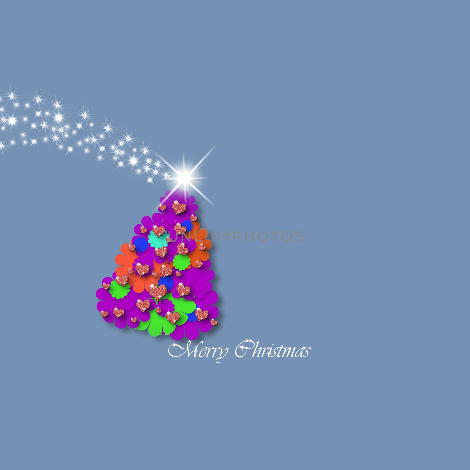 Christmas tree, Merry Christmas greeting card background