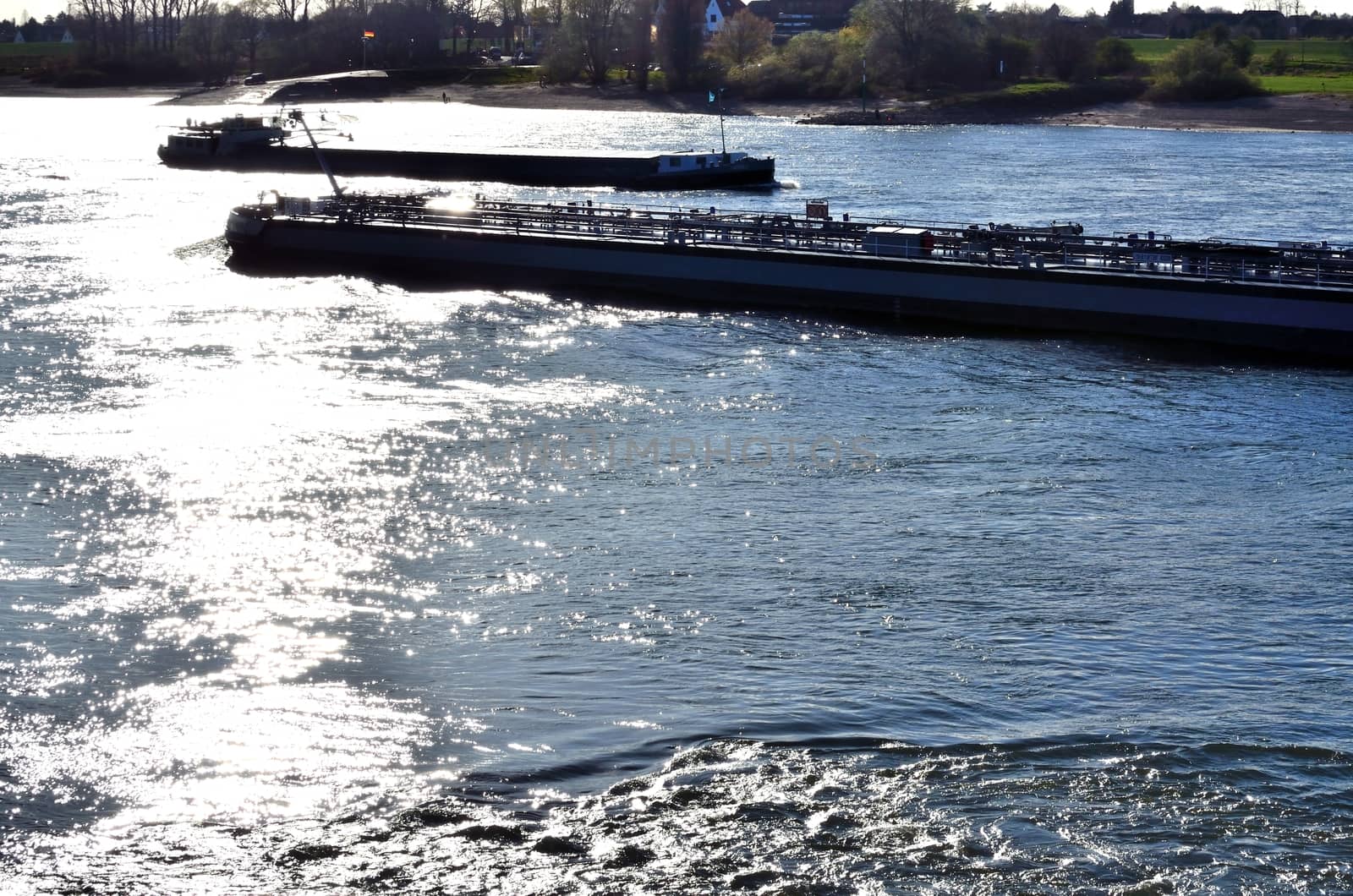 Two barges in the evening sun by JFsPic