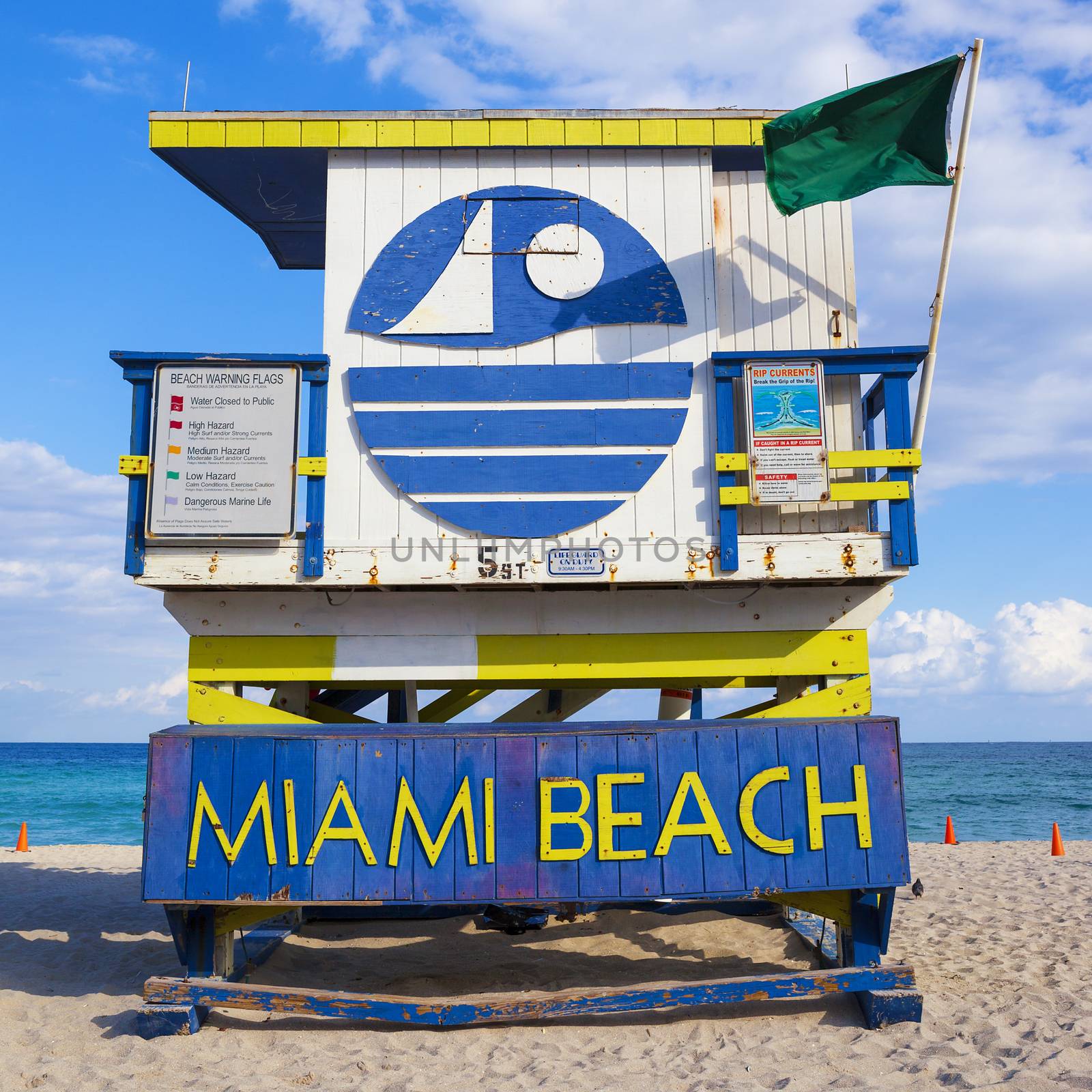 Miami Beach Florida, famous lifeguard house.