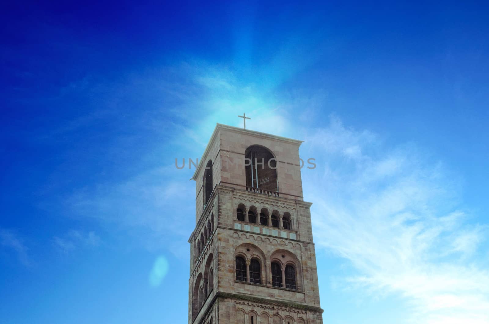 Churches center top, light reflection by JFsPic