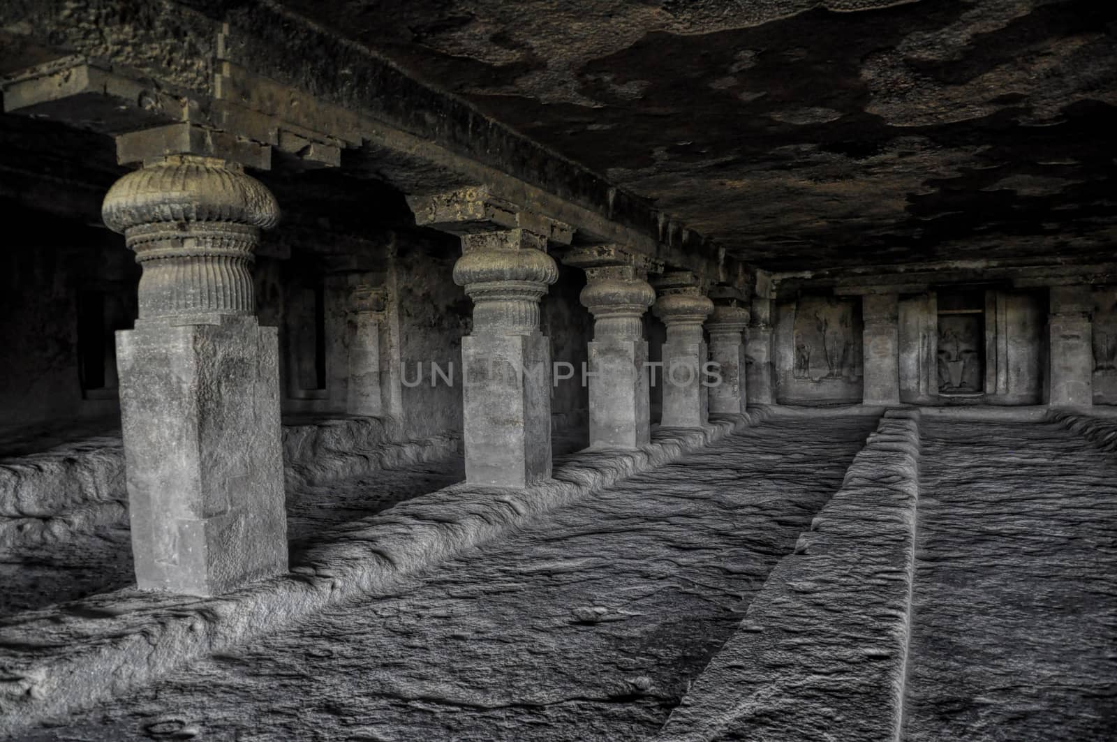 Inside of Ellora caves, unseco archeological site in India