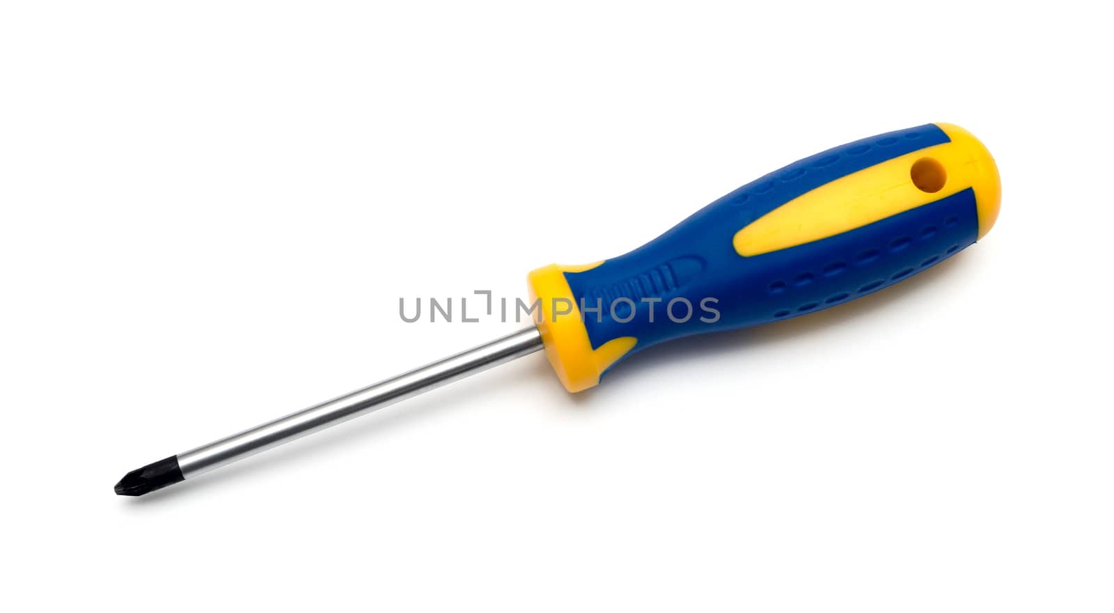Blue screwdriver isolated on white background