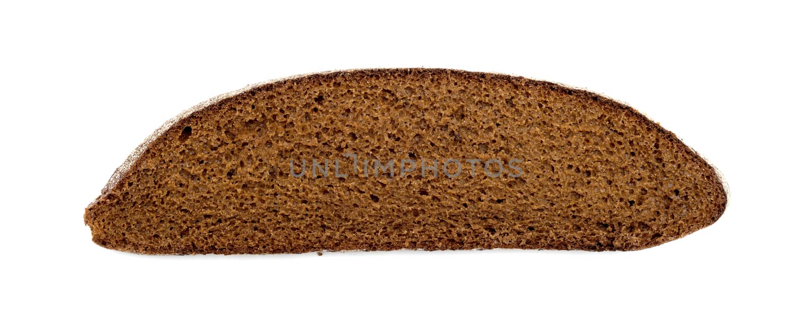 Rye bread slice isolated on white background
