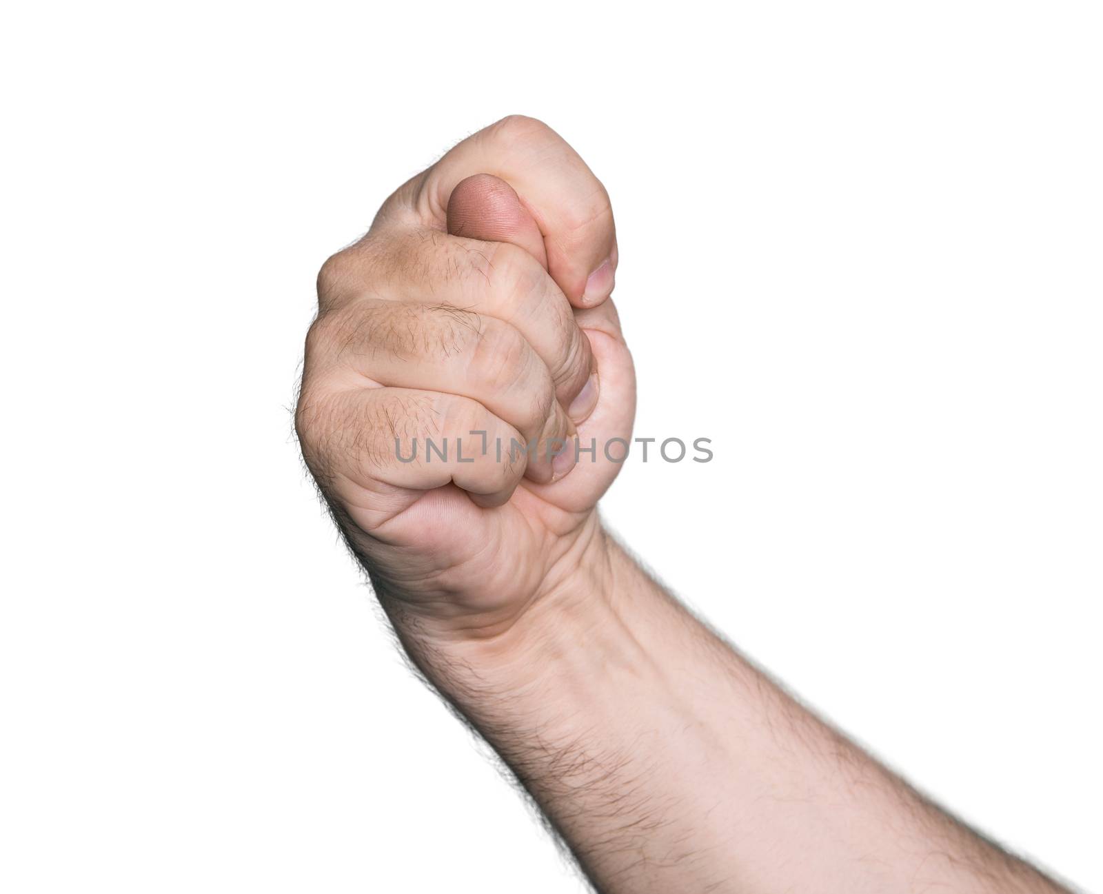 Gesturing with finger hand, isolated on white background