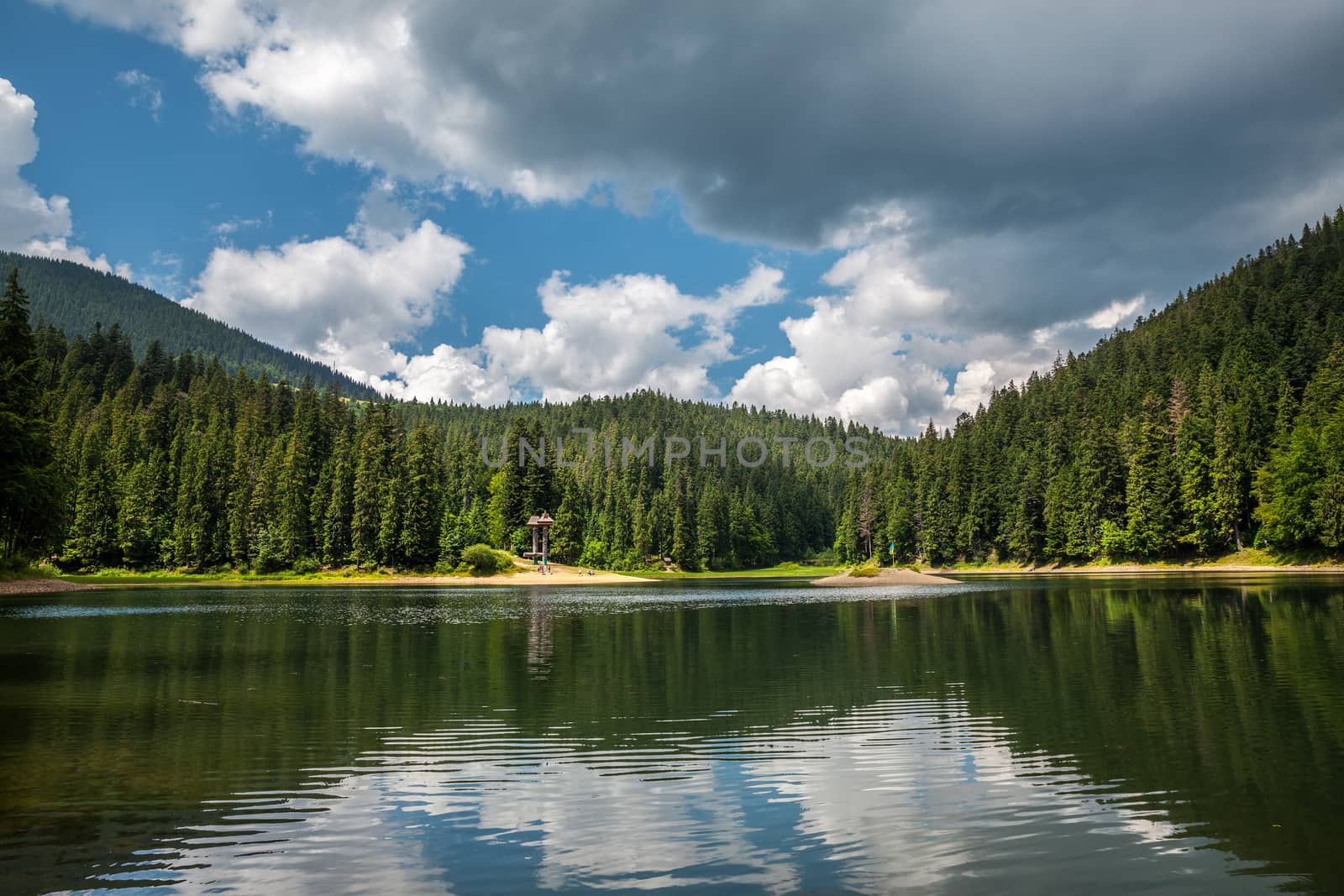 Sinevir lake. Volcanic lake in the Carpathian Mountains. Ukraine, Europe