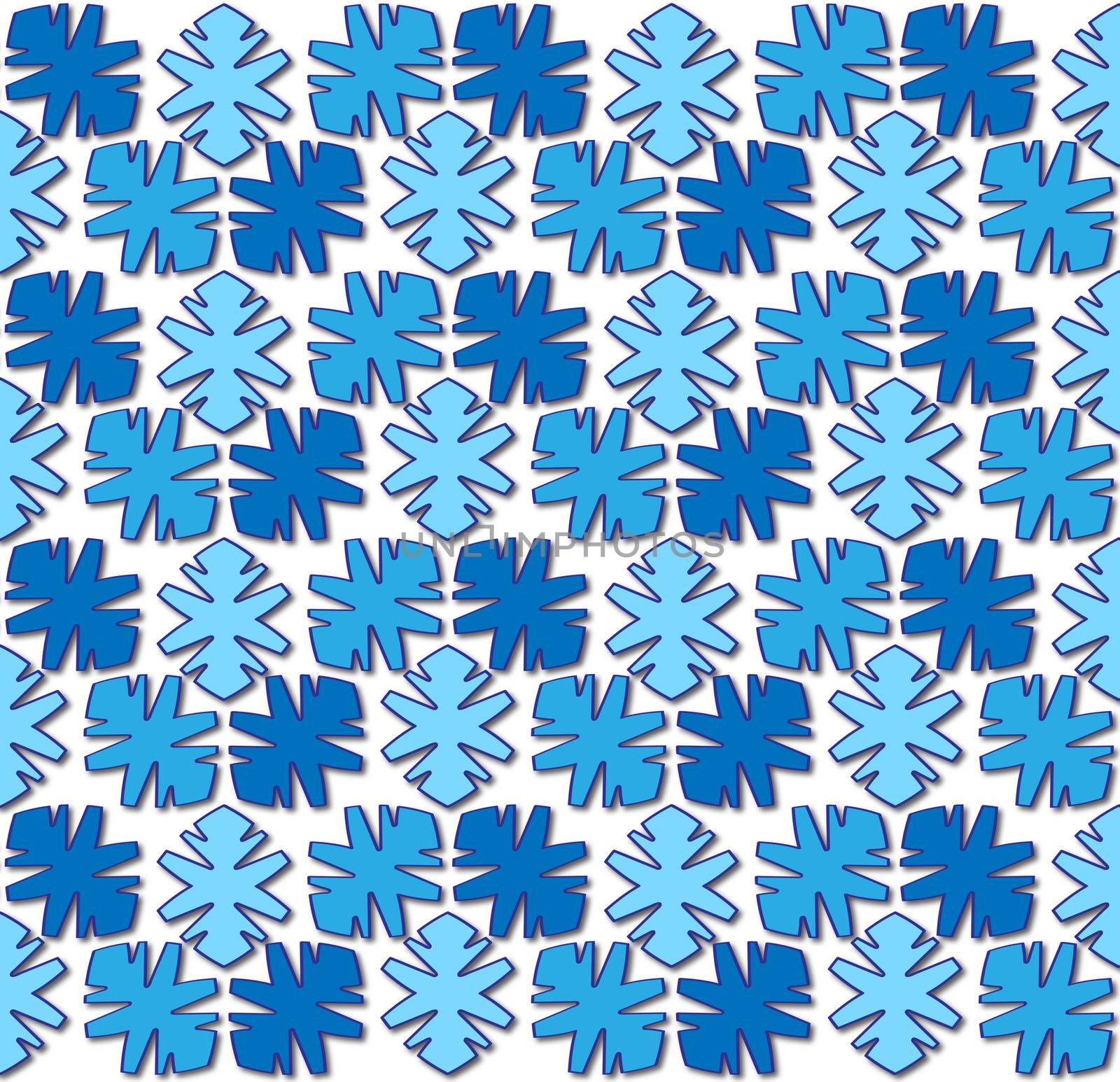 abstract blue background or textile pattern winter crystals