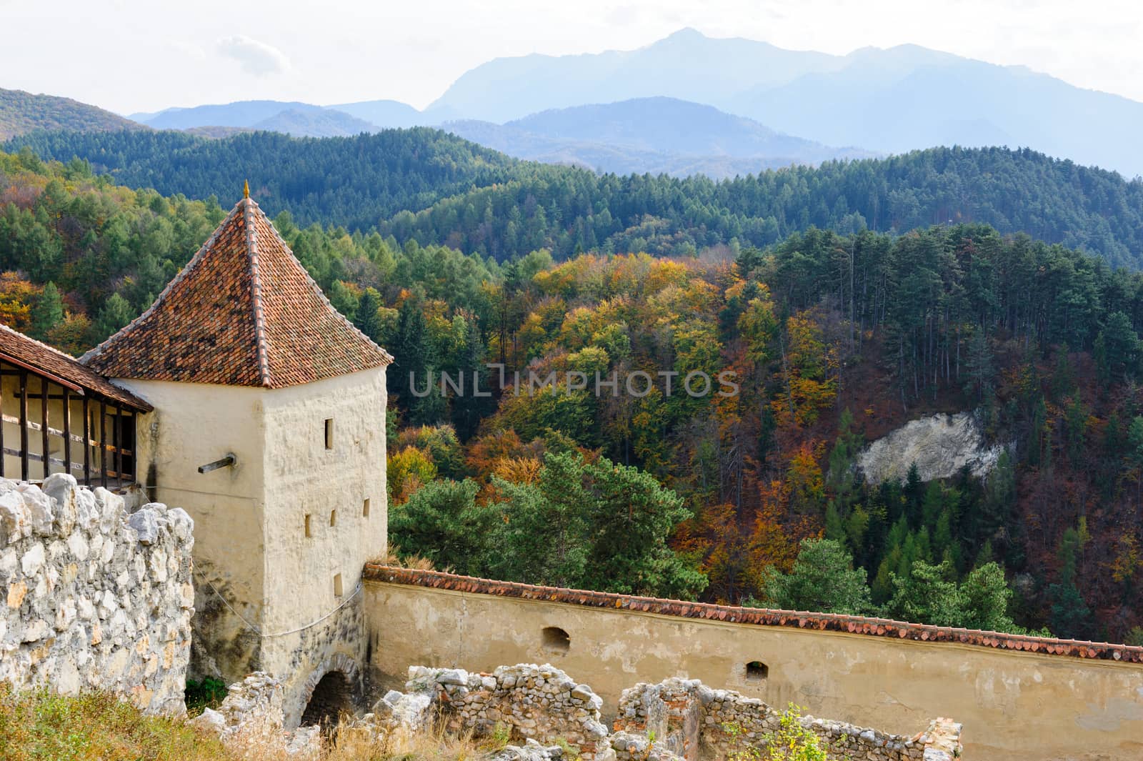 Medieval saxon fortress in Rasnov, Transylvania, Brasov, Romania