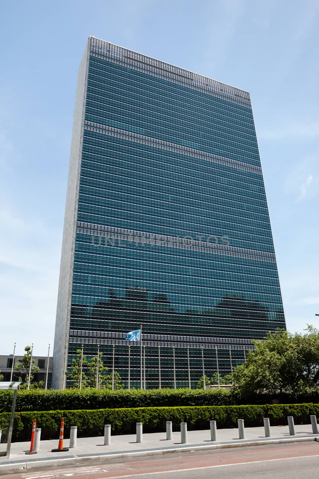 NEW YORK, USA - Jun 01, 2014: United Nations Building in New York is the headquarters of the United Nations organization.