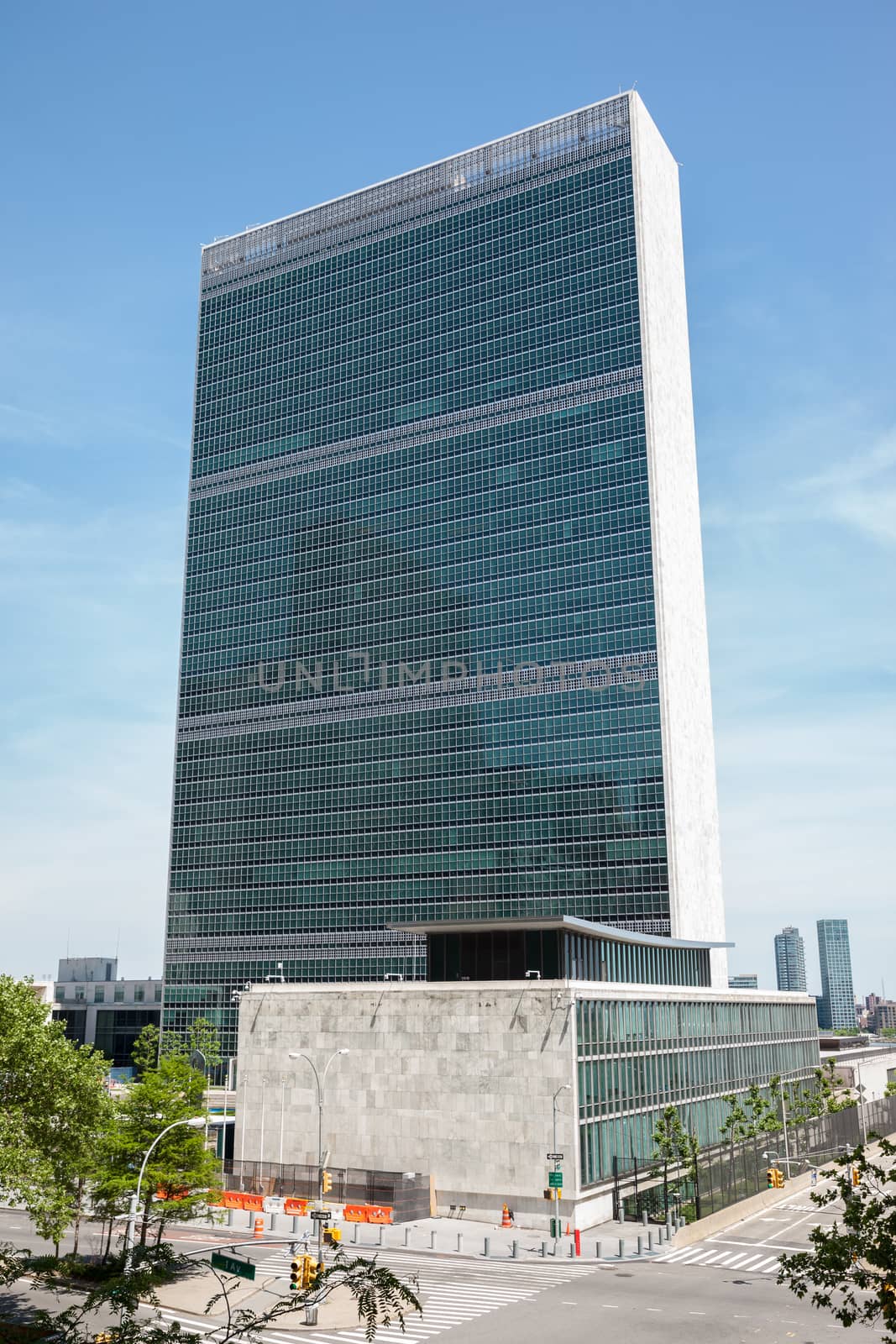 NEW YORK, USA - Jun 01, 2014: United Nations Building in New York is the headquarters of the United Nations organization.