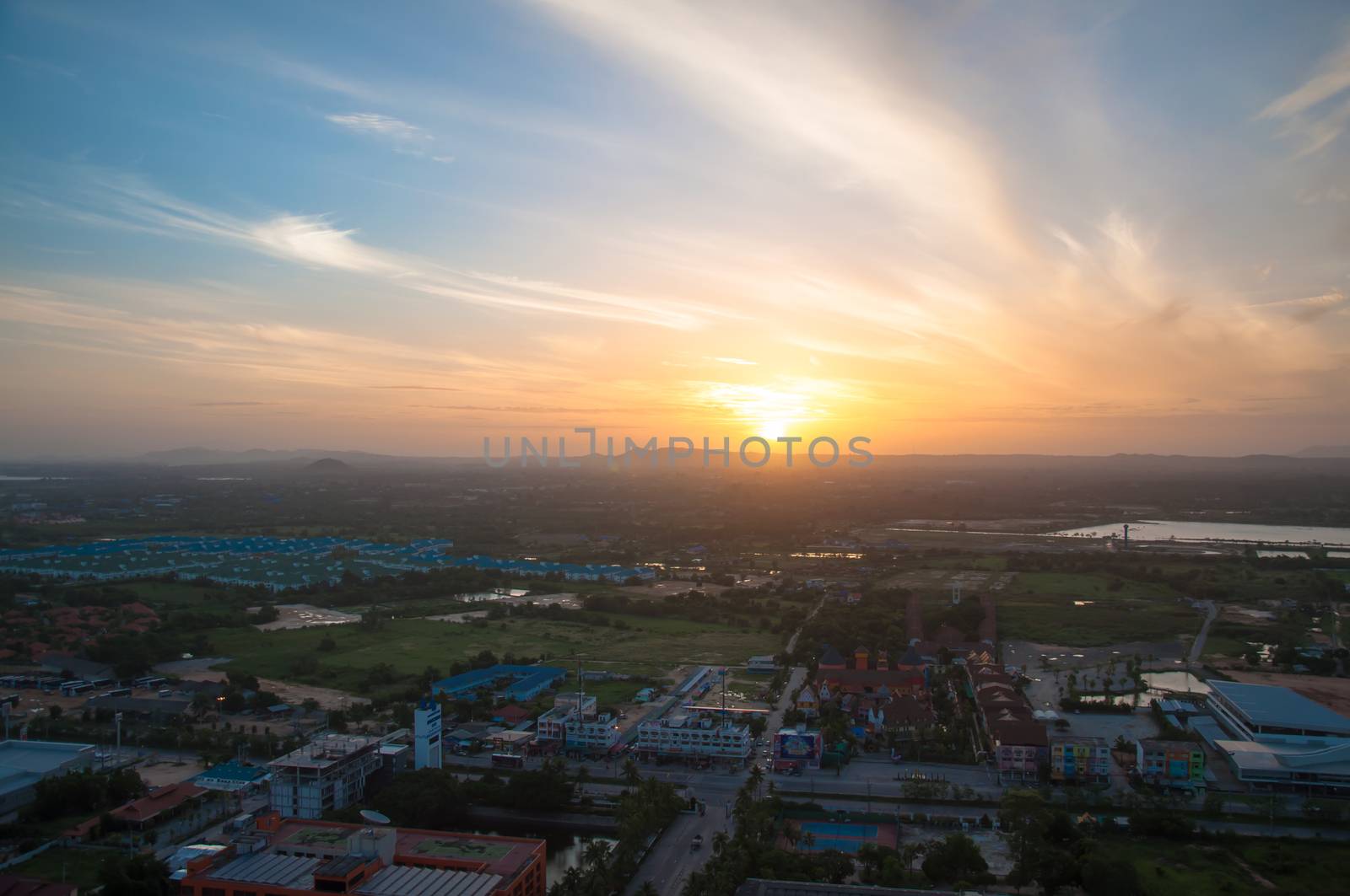 The beautiful of Sunrise at Pattaya City, in Chonburi, Thailand.