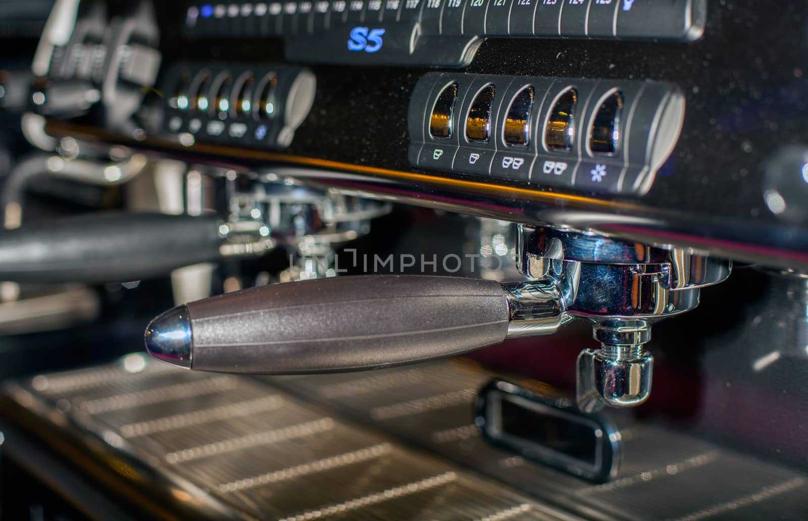 View of cofee machine in the coffee bar