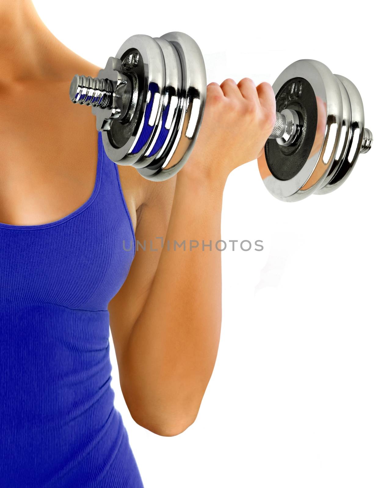 Woman exercising with dumbbell by razihusin