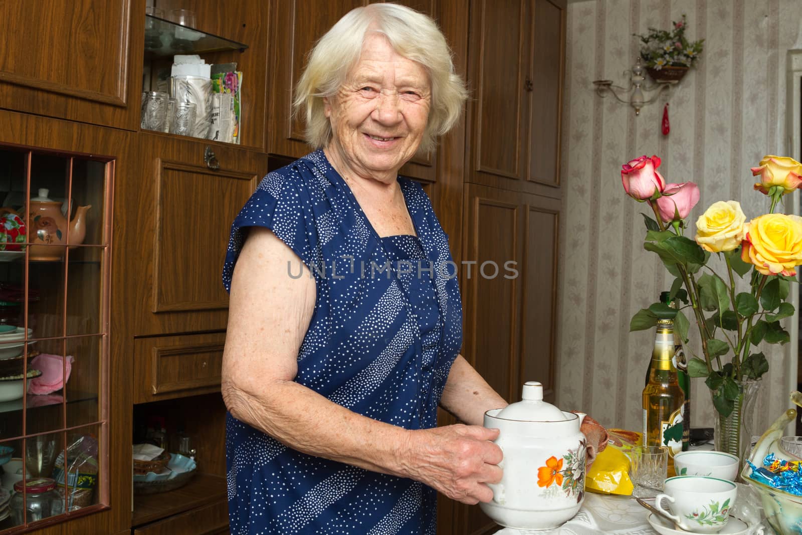 Senior woman portrait of a 89 year old lady 