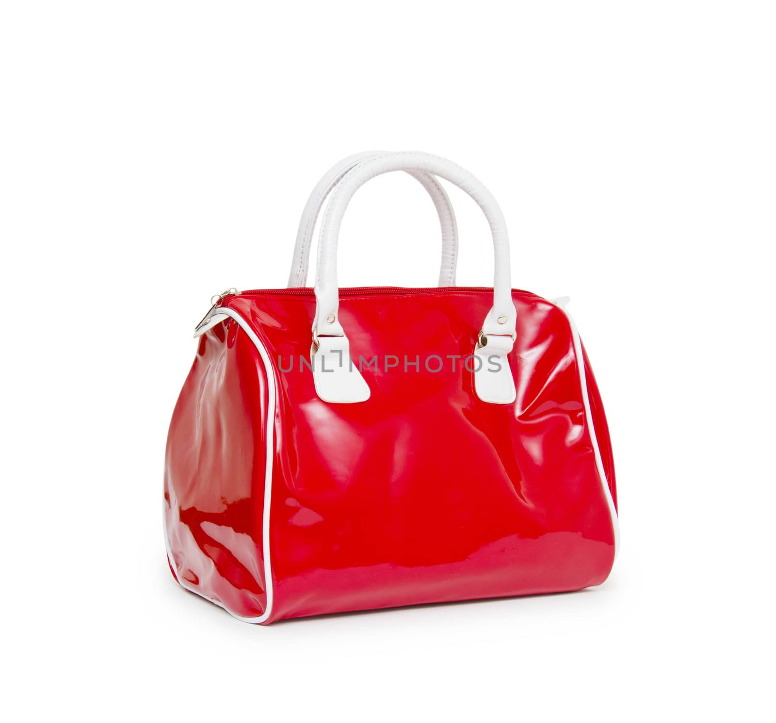 Red women bag isolated on white background