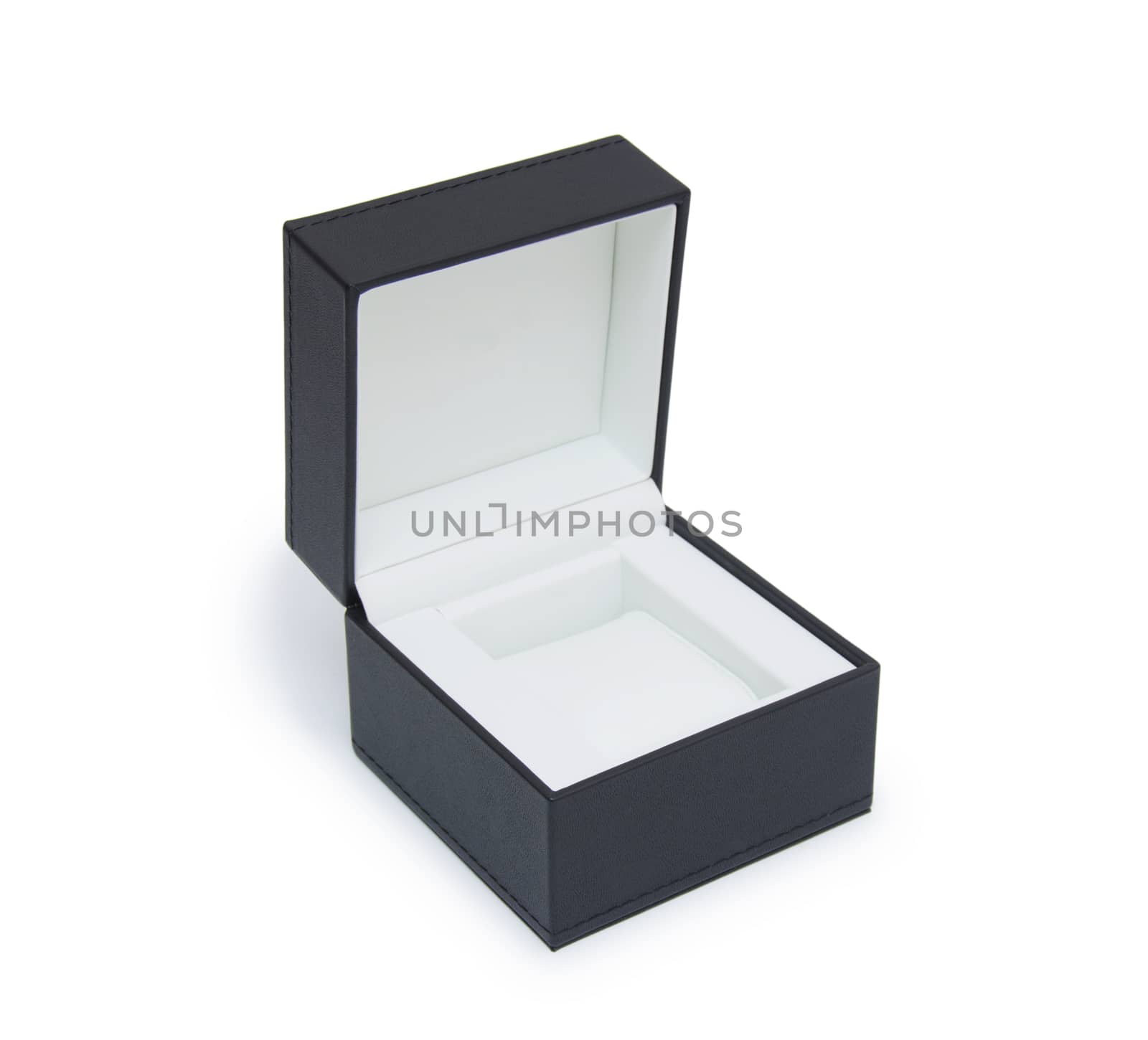 Open black gift box isolated on white by cocoo