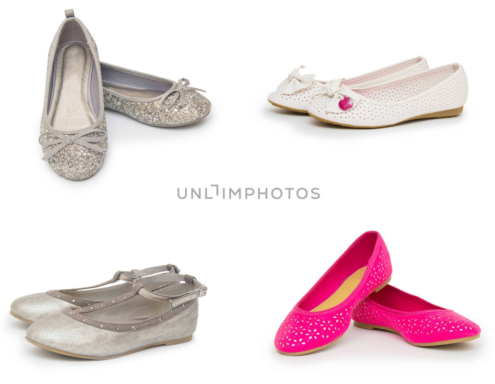 female shoes collection isolated on white background